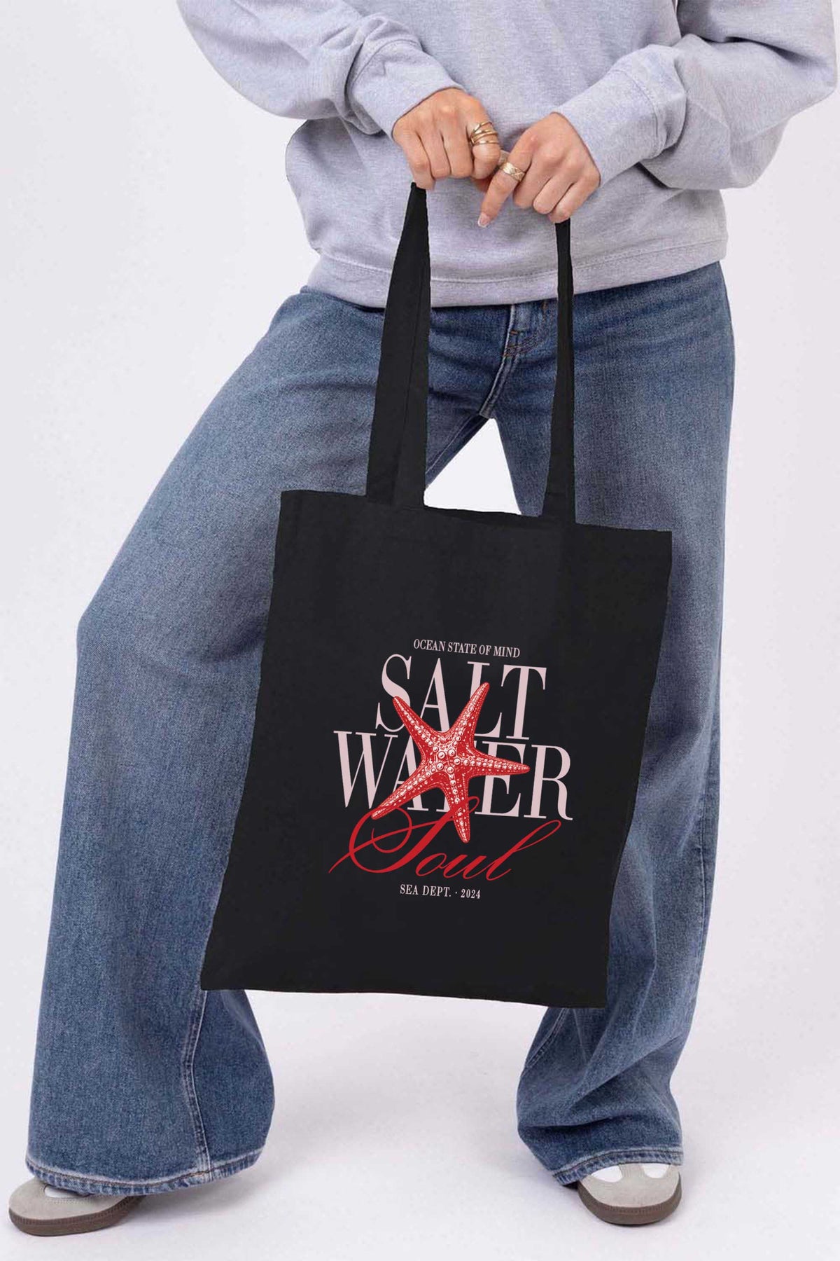 Salt Water Soul Printed Tote Bag
