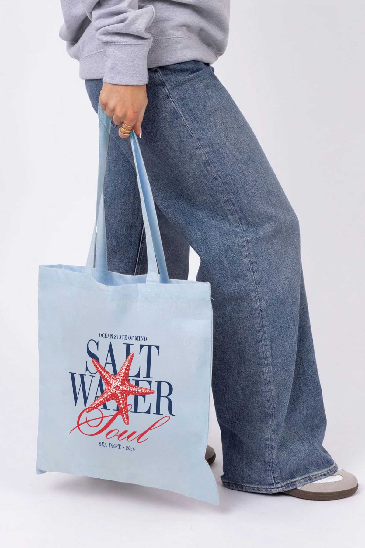 Salt Water Soul Printed Tote Bag
