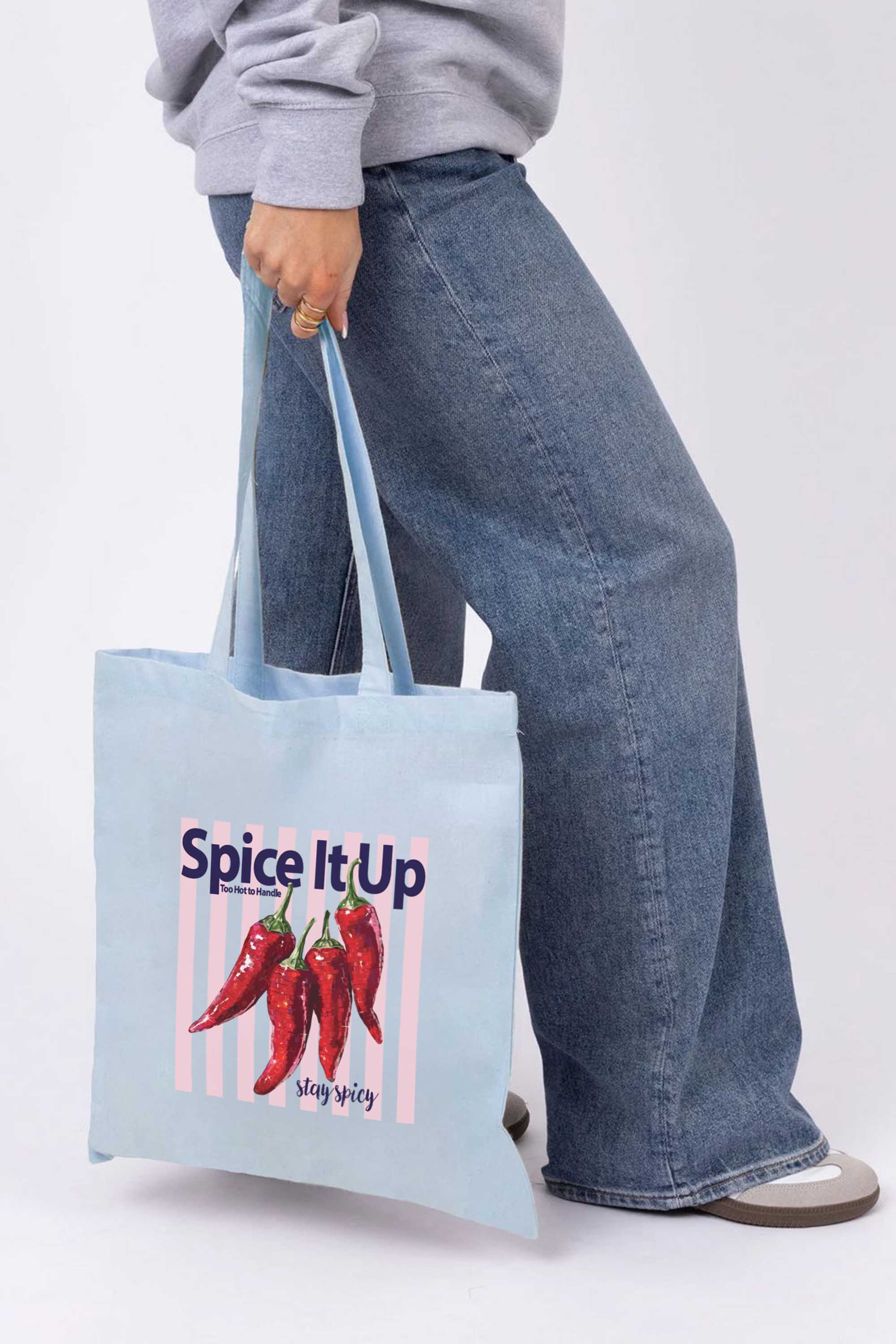 Spice it Up Chillies Retro Printed Tote Bag