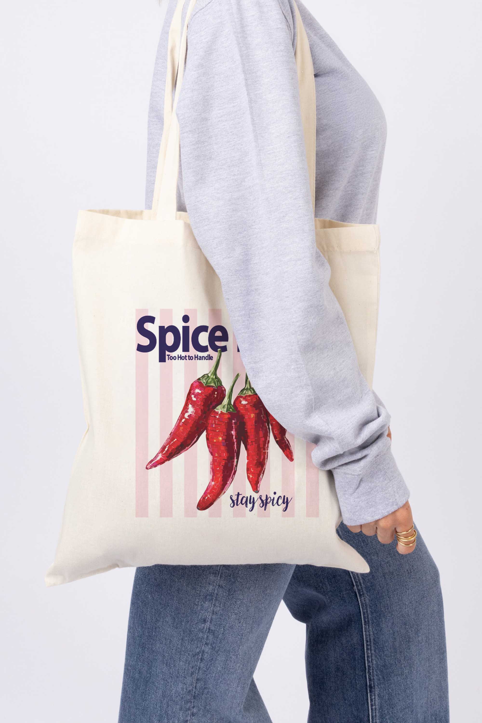 Spice it Up Chillies Retro Printed Tote Bag