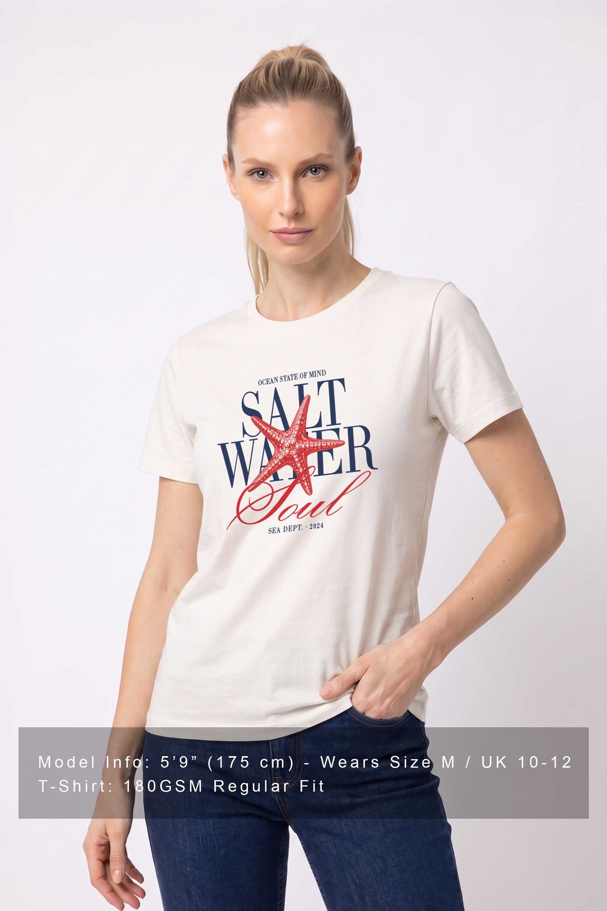180 GSM Unisex Organic Salt Water Soul Printed T-shirt