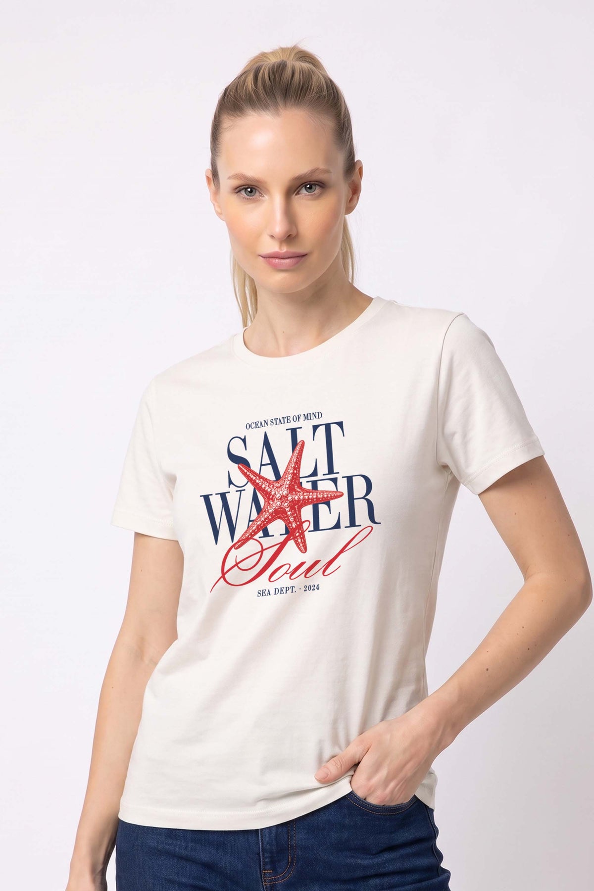 180 GSM Unisex Organic Salt Water Soul Printed T-shirt