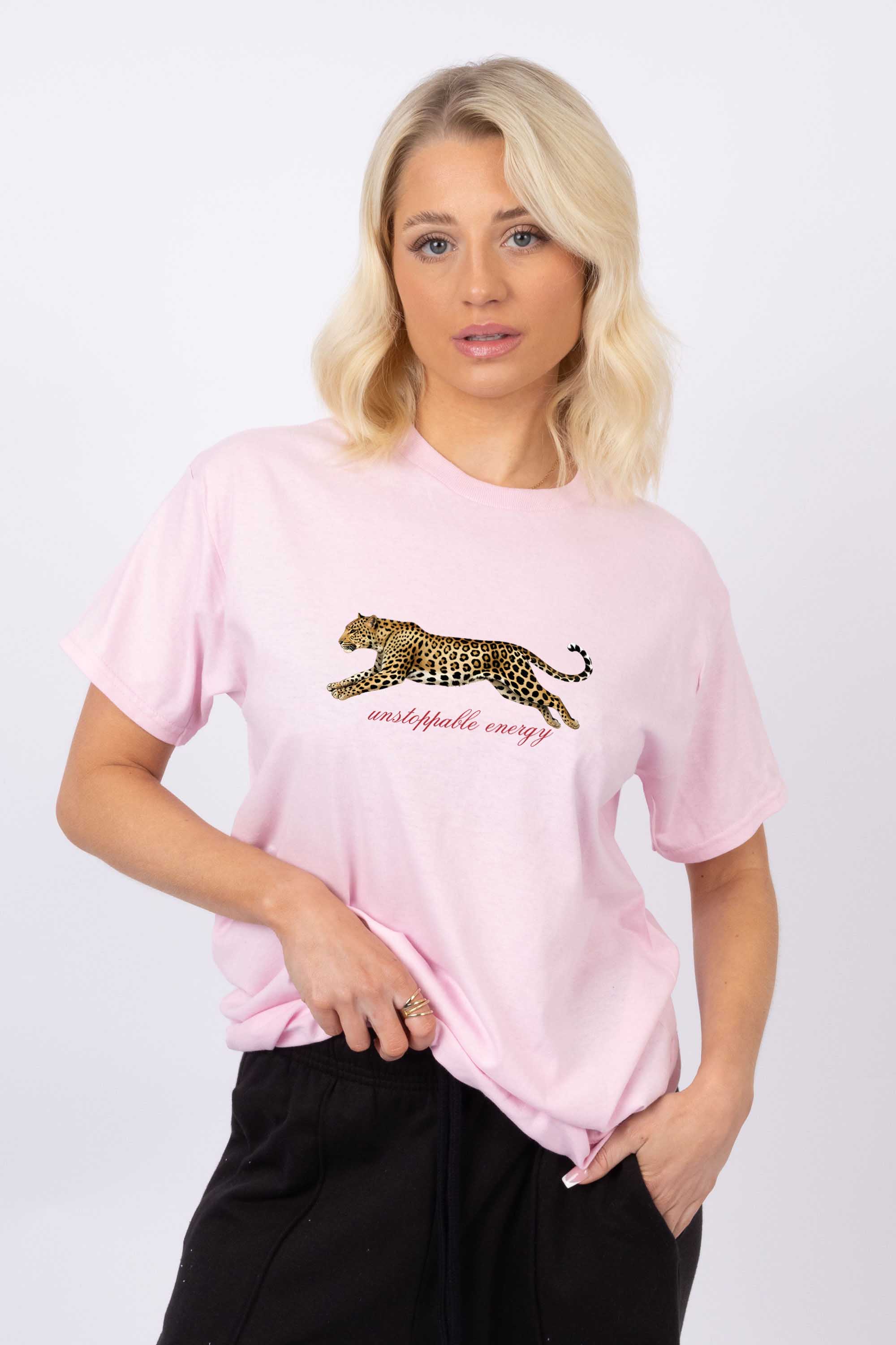 Unstoppable Energy Leopard Printed T-Shirt