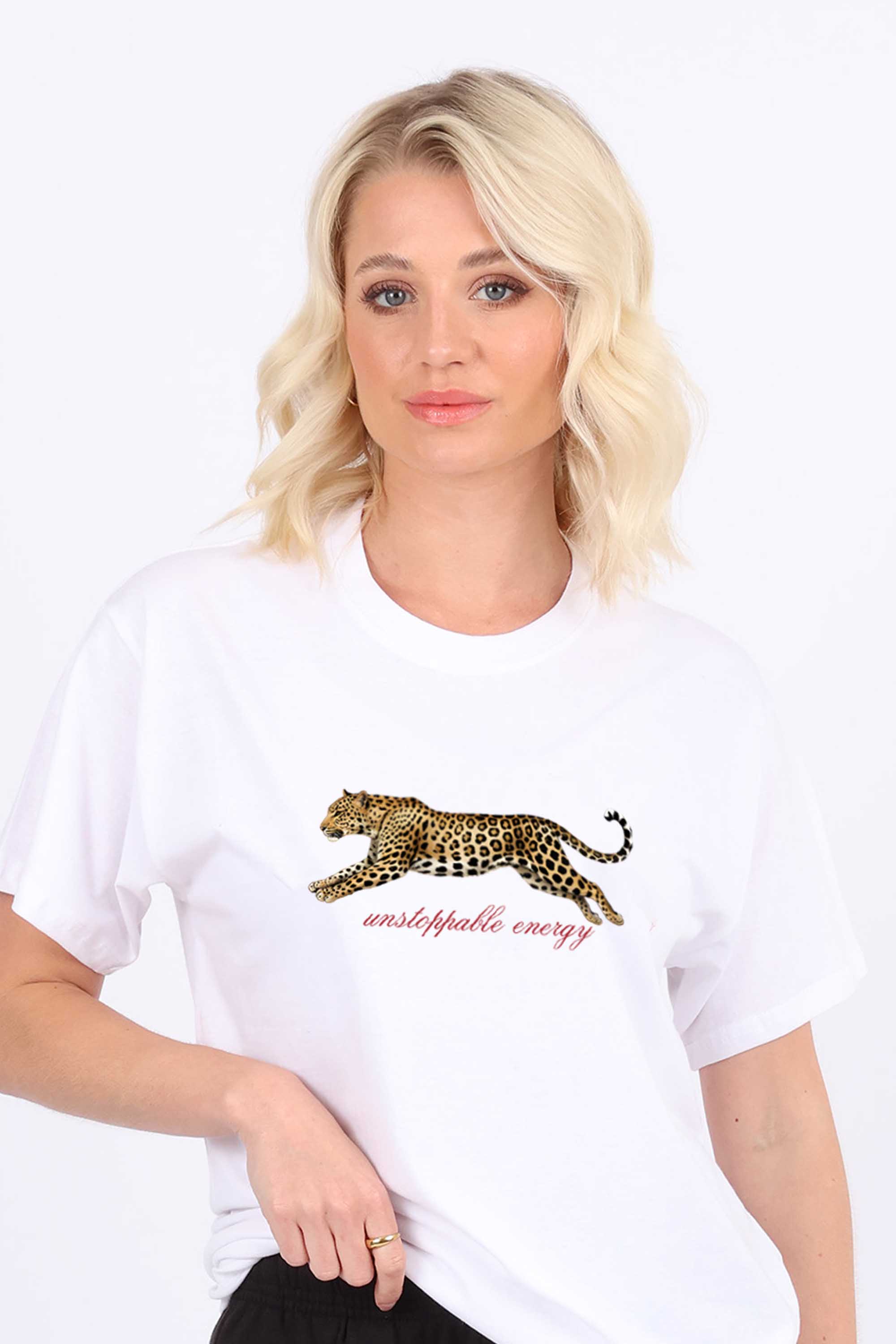 Unstoppable Energy Leopard Printed T-Shirt