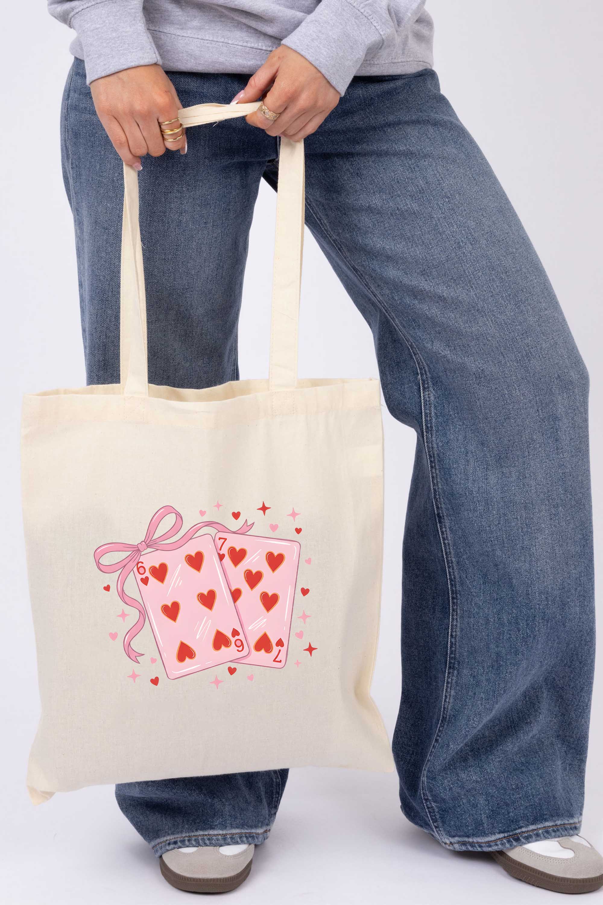 Valentine 67 Playing Cards Printed Cotton Tote Bag