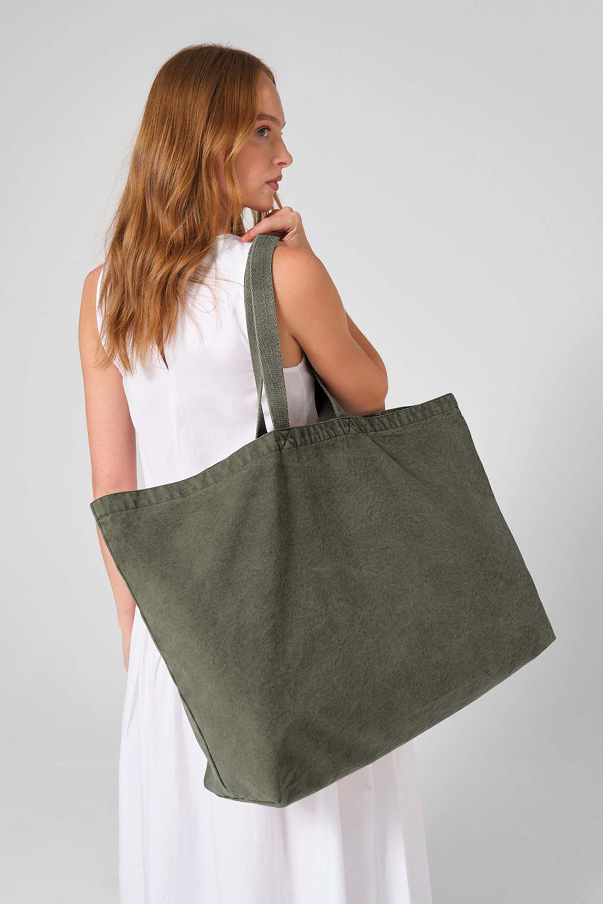407gsm Acid Washed Oversized Cotton Tote Bag – Blank Wholesale
