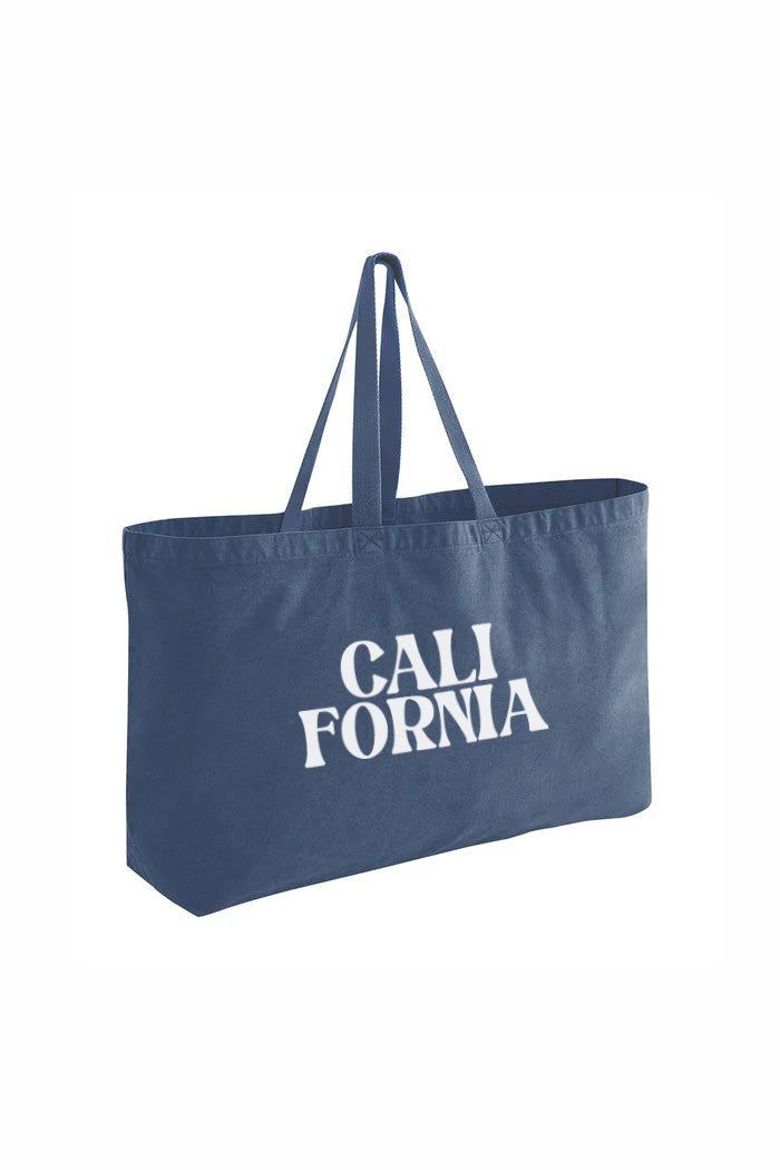 407gsm Acid Washed California Printed Oversized Cotton Tote Bag