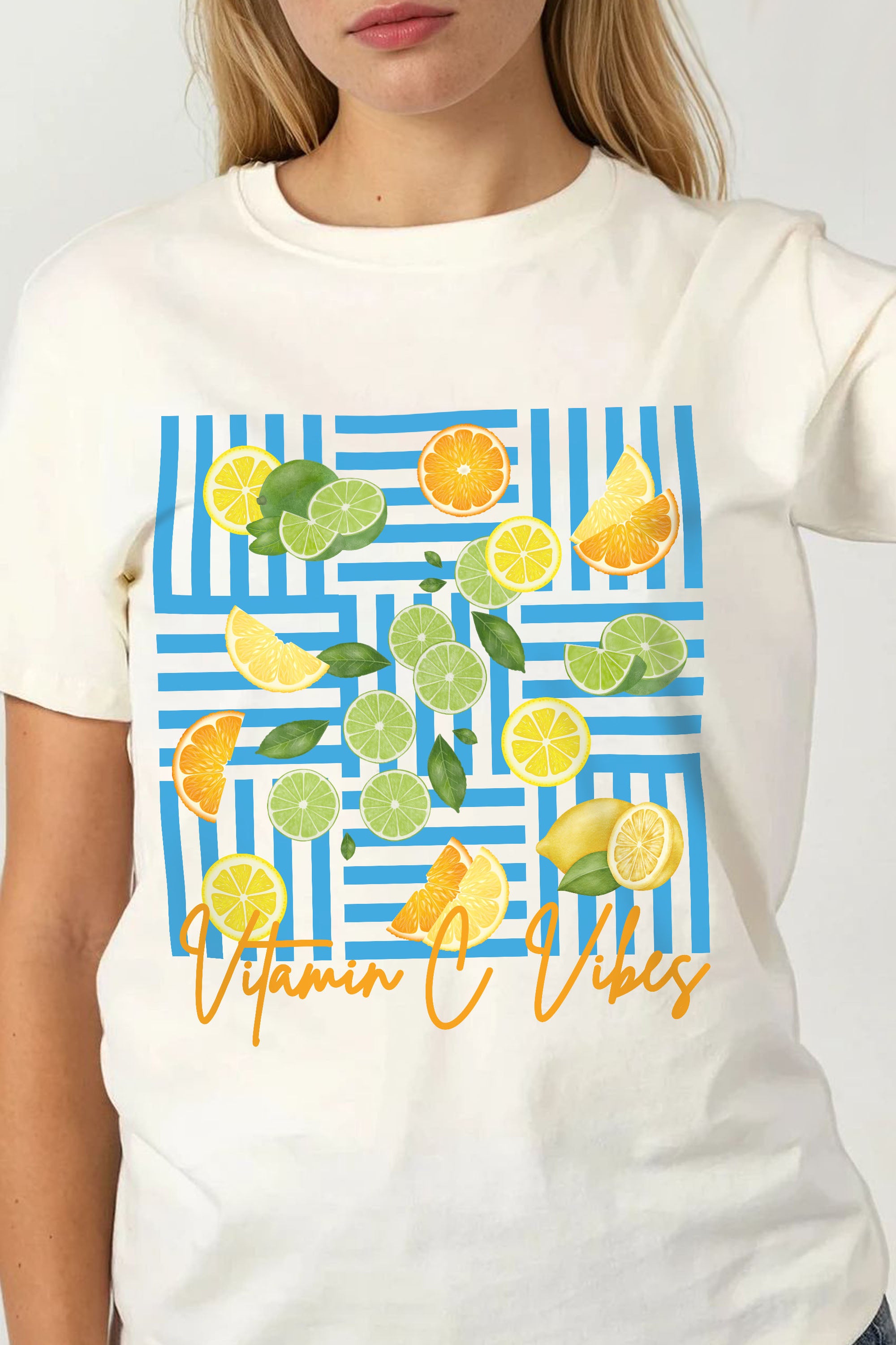Regular Fit T-shirt in Vitamin C Vibes Lemons Print