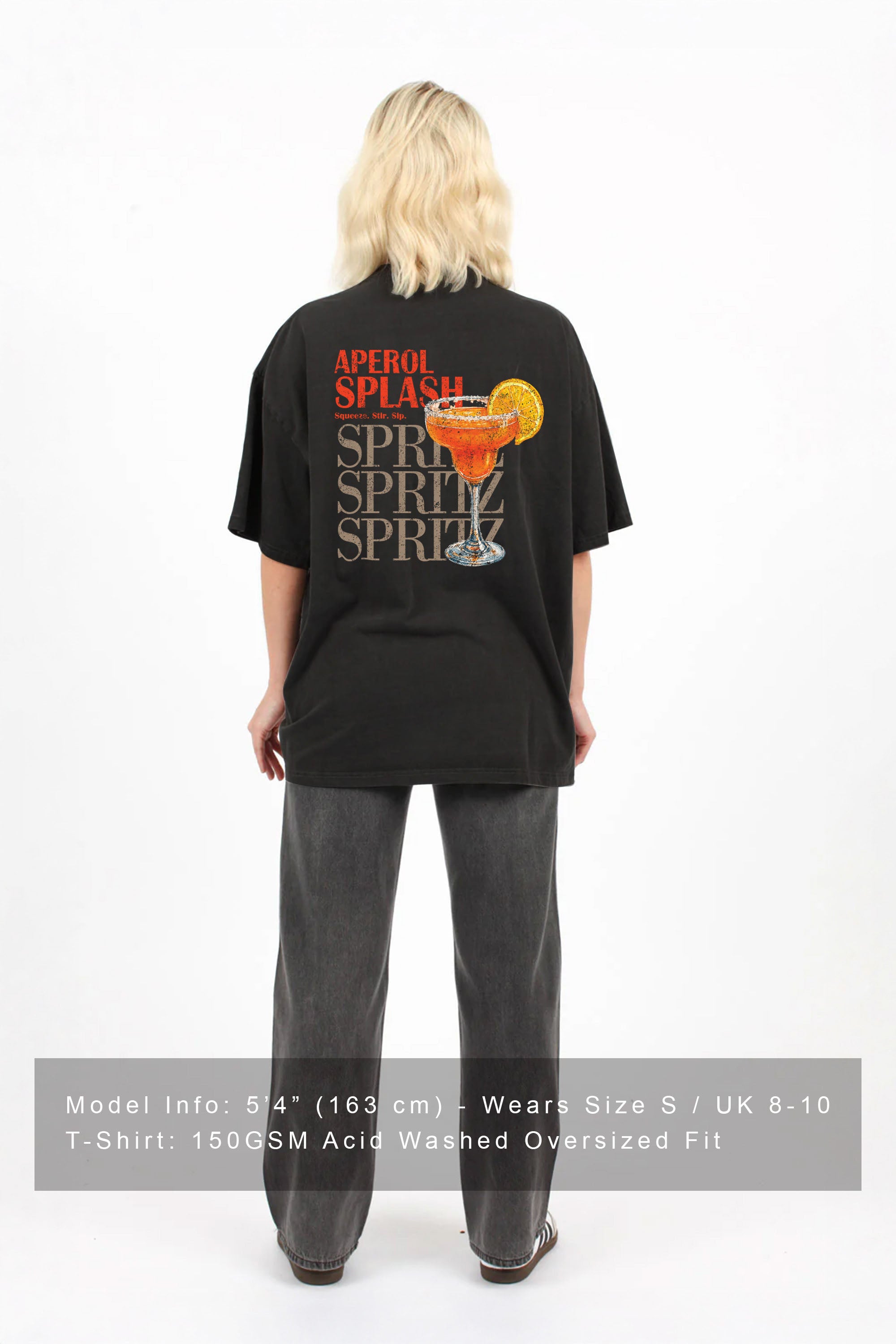 150GSM Oversized Washed T-Shirts in Aperol Splash Print (Custom Pack)