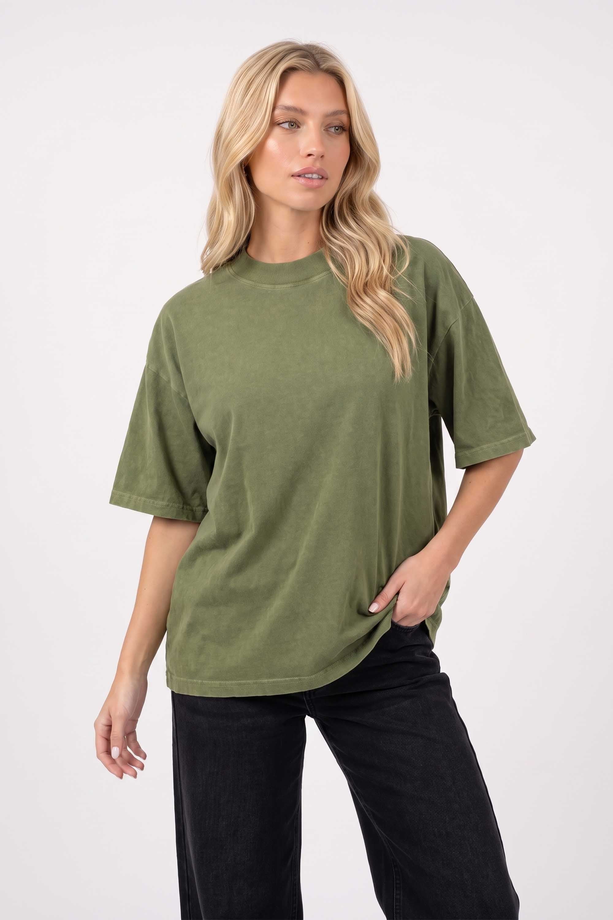 220GSM Unisex Oversized Plain Acid Washed  T-Shirts