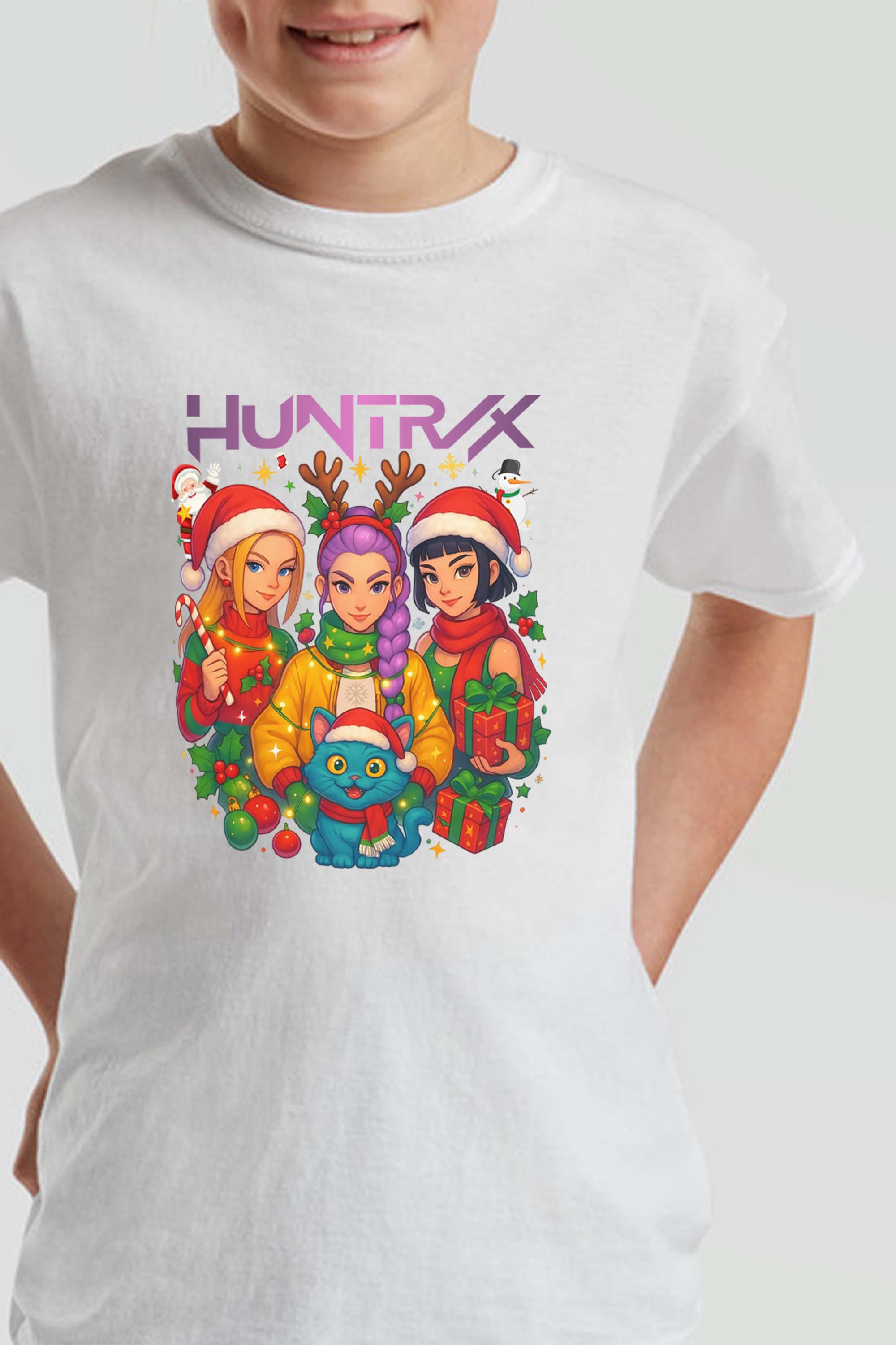 Kids K-Pop Christmas Squad Graphic Printed T-Shirt