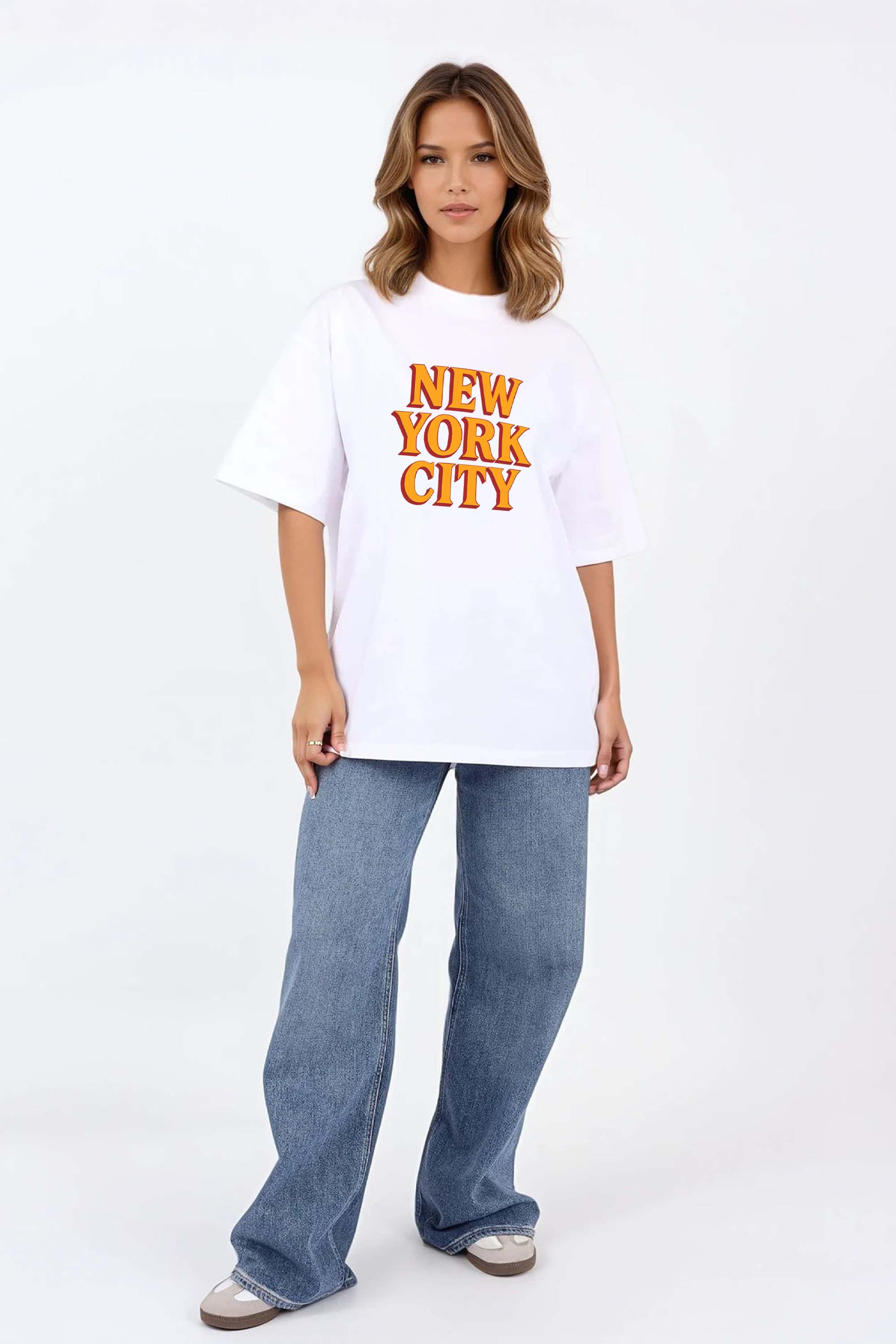 220GSM Oversized T-Shirt in New York City Print