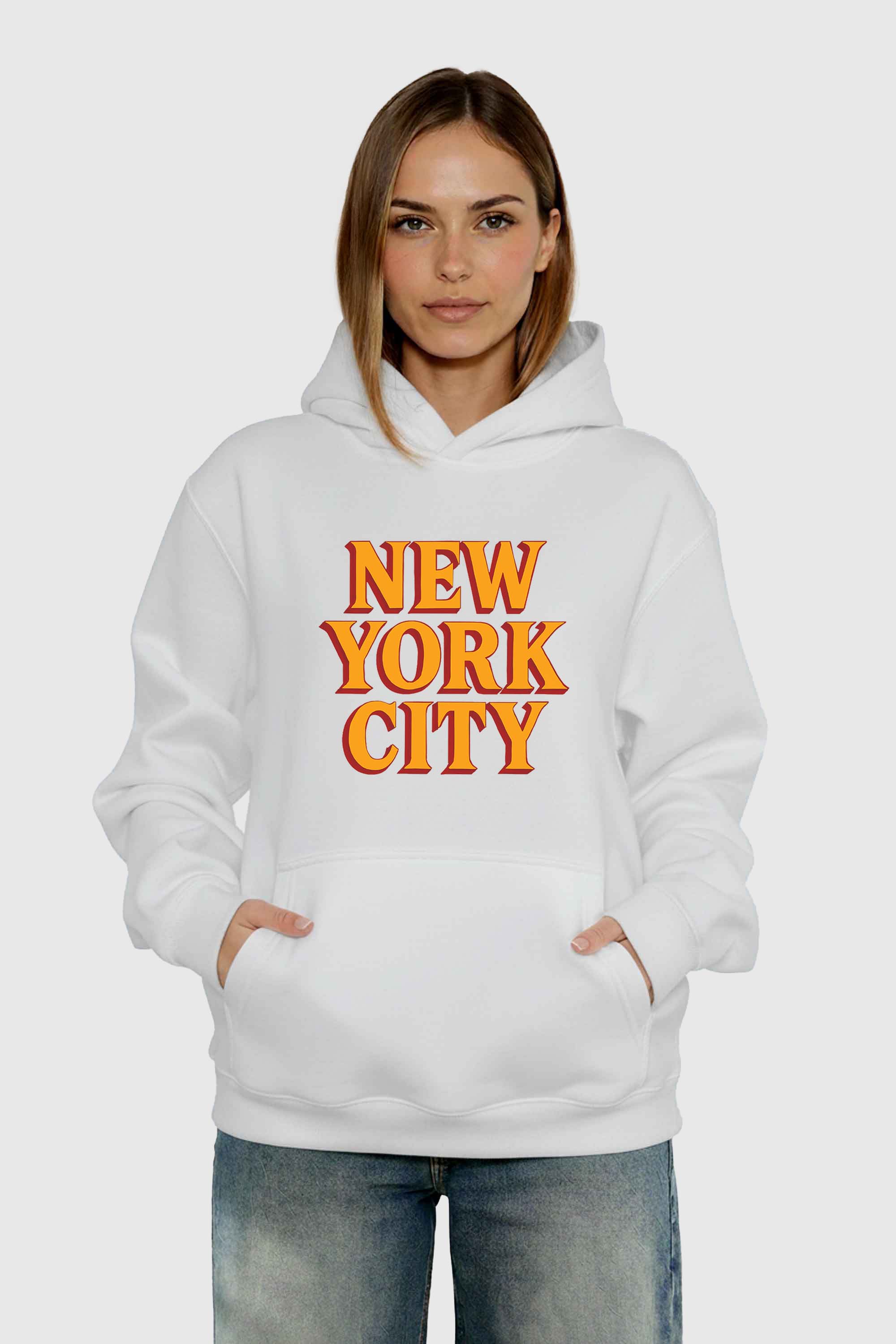 Unisex 280GSM Blended New York City Printed Hoodie