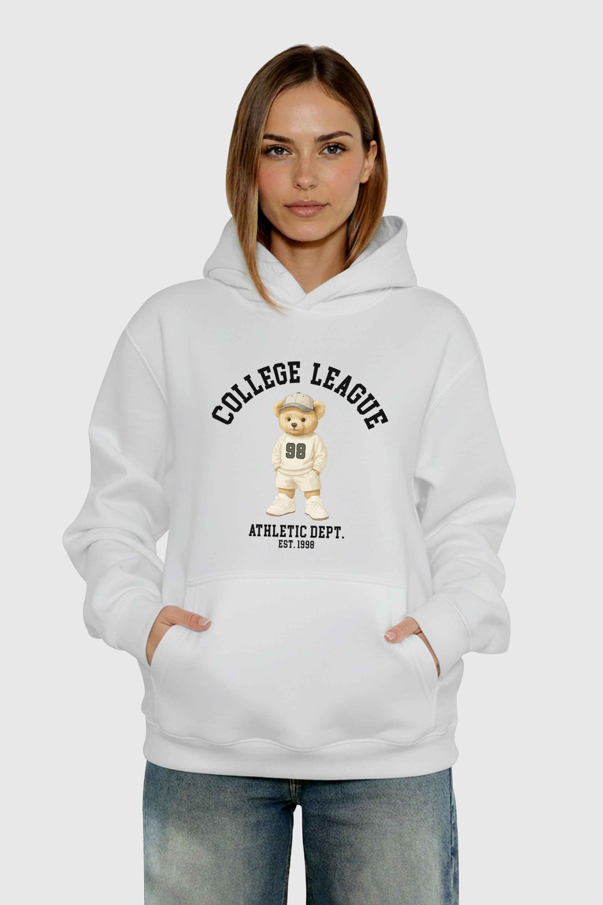 Unisex 280GSM Blended College League Teddy Athletic Printed Hoodie