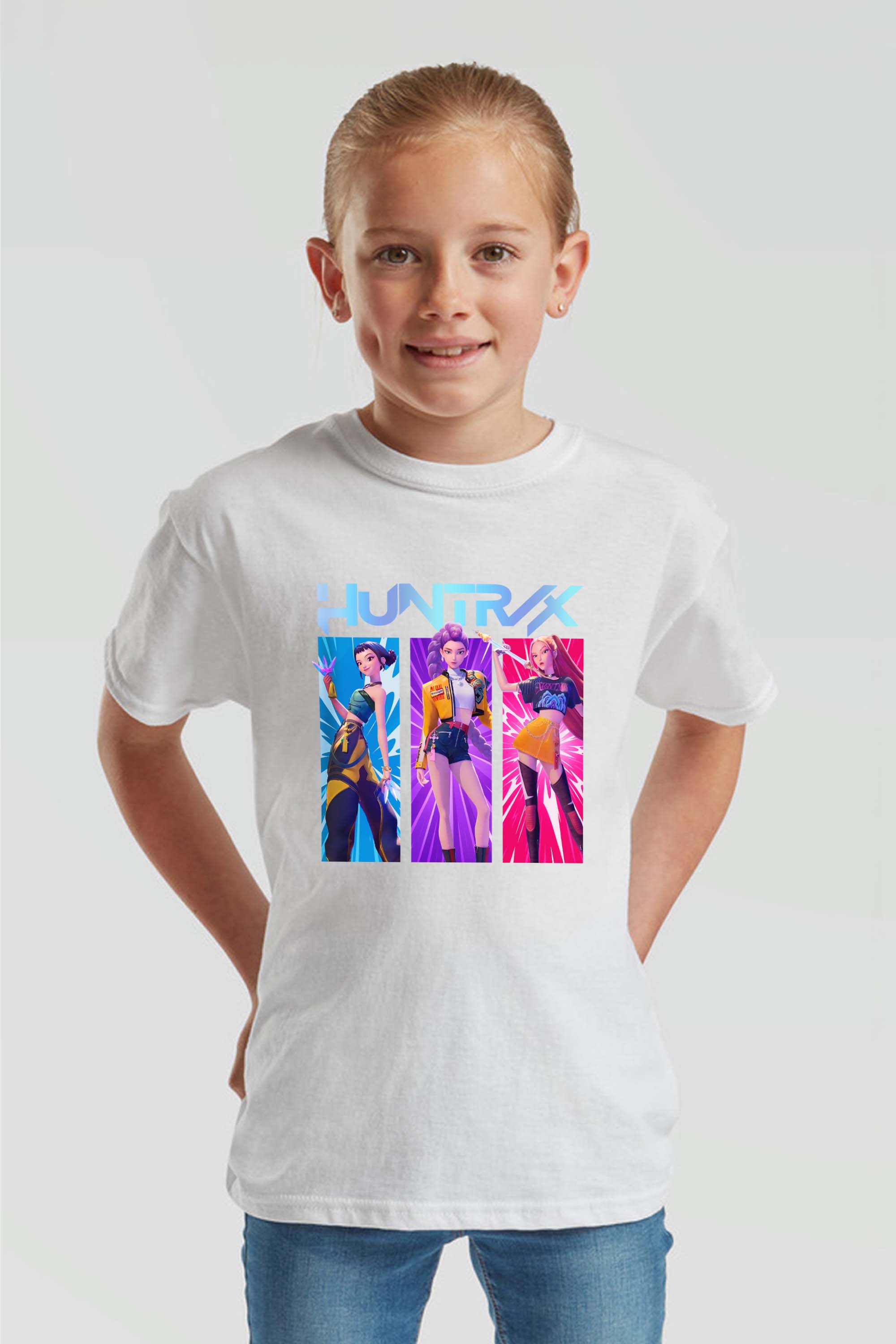 Kids K-Pop Girl Trio Graphic Printed T-Shirt