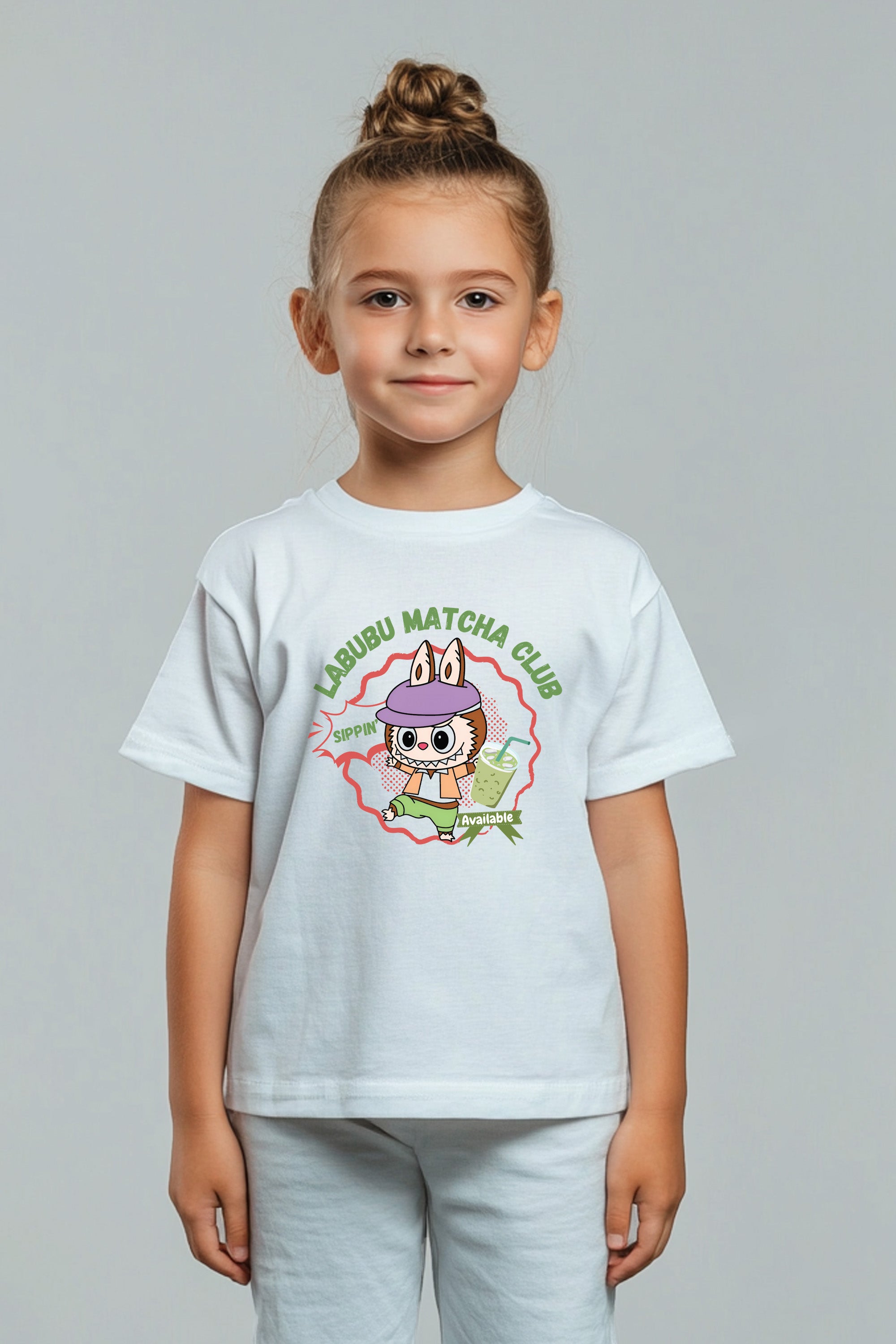 Kids Labubu Matcha Club Printed T-Shirt