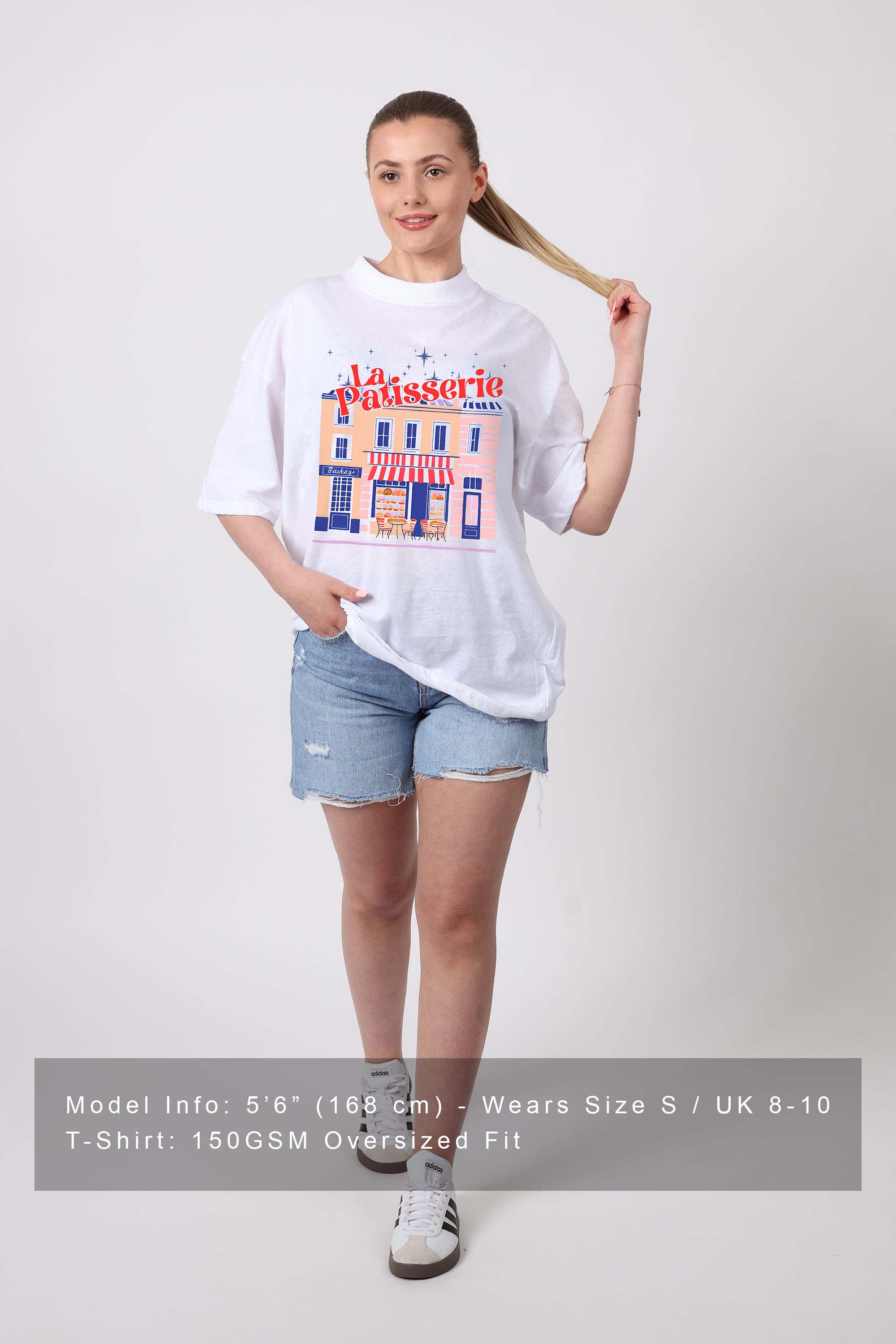 150GSM Oversized T-Shirts in La Patisserie Print (Custom Pack)