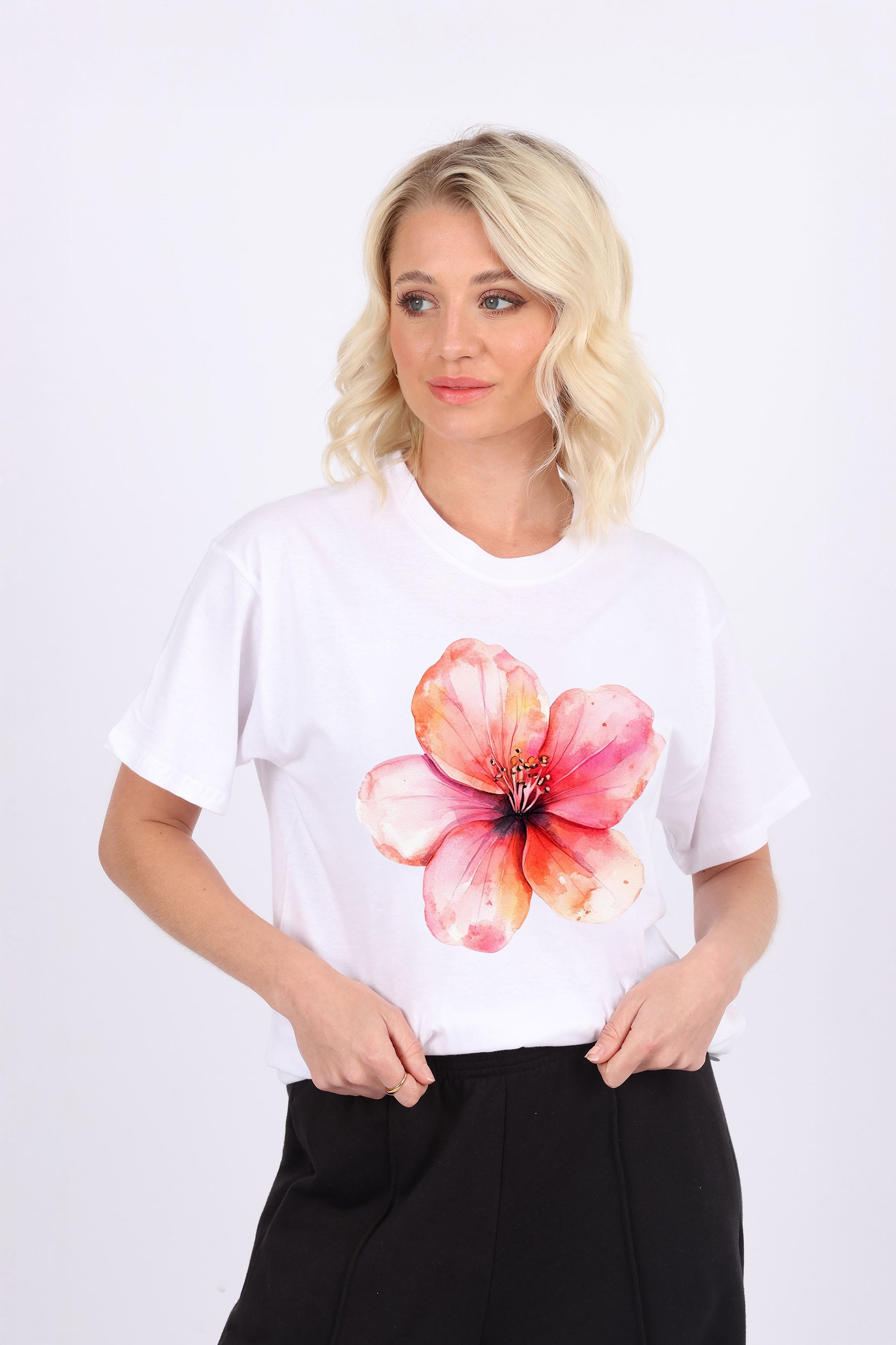 Watercolor Floral Printed T-shirt (Custom Pack)