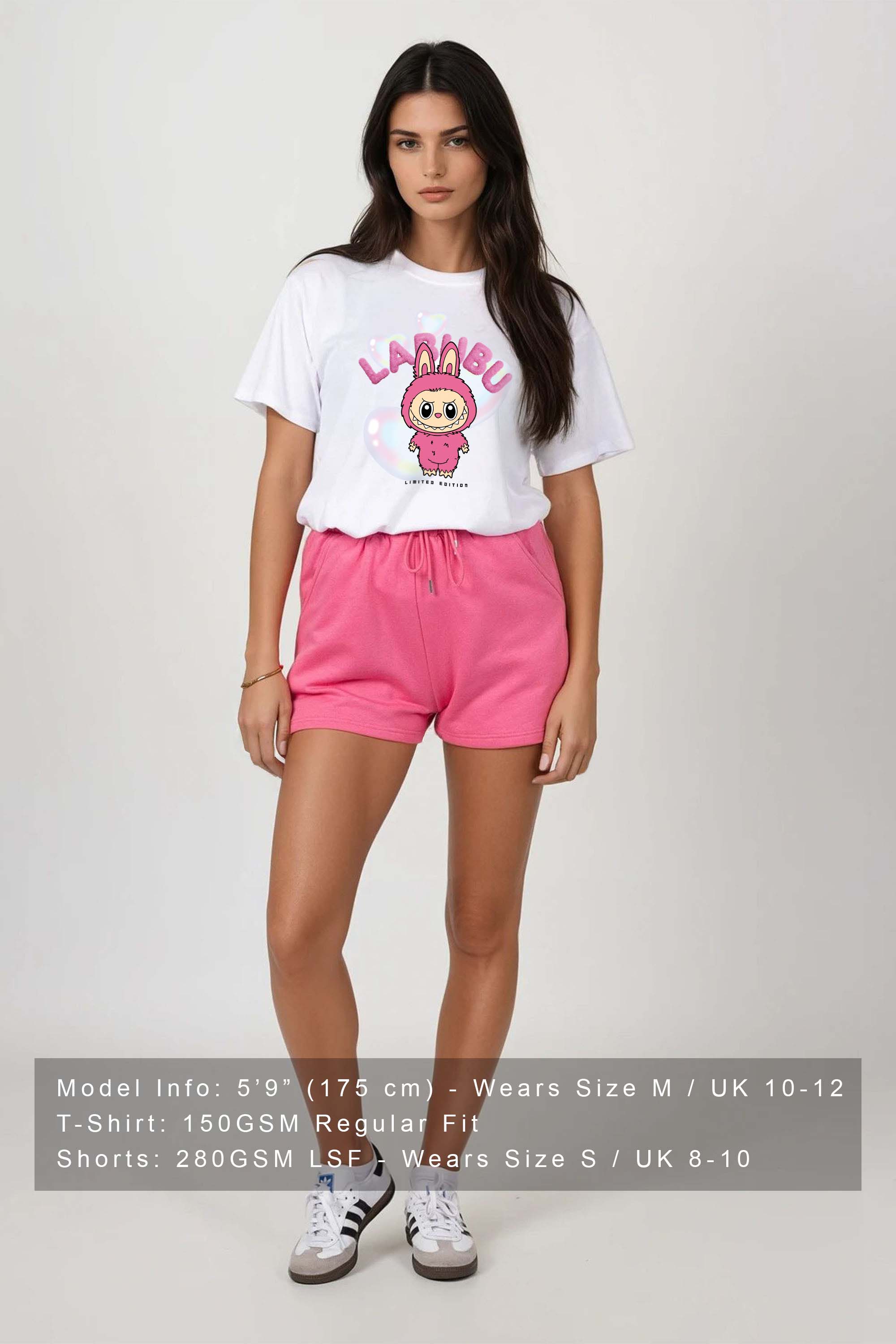 Regular Fit T-shirt Short Set In Cute Labubu Print (Pack of 4 Sets)