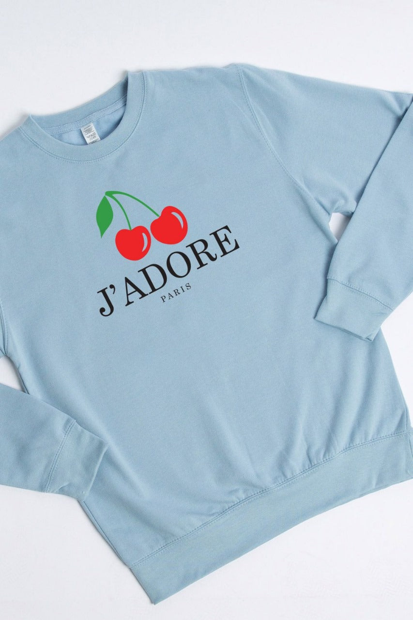 J'ADORE Cherry Print Oversized Sweatshirt (PACK OF 6)