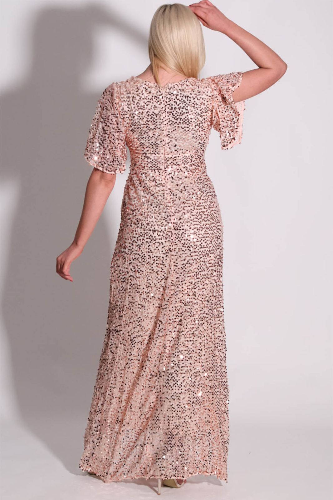 Sequin Maxi Dress In Rose Gold (Single Piece)
