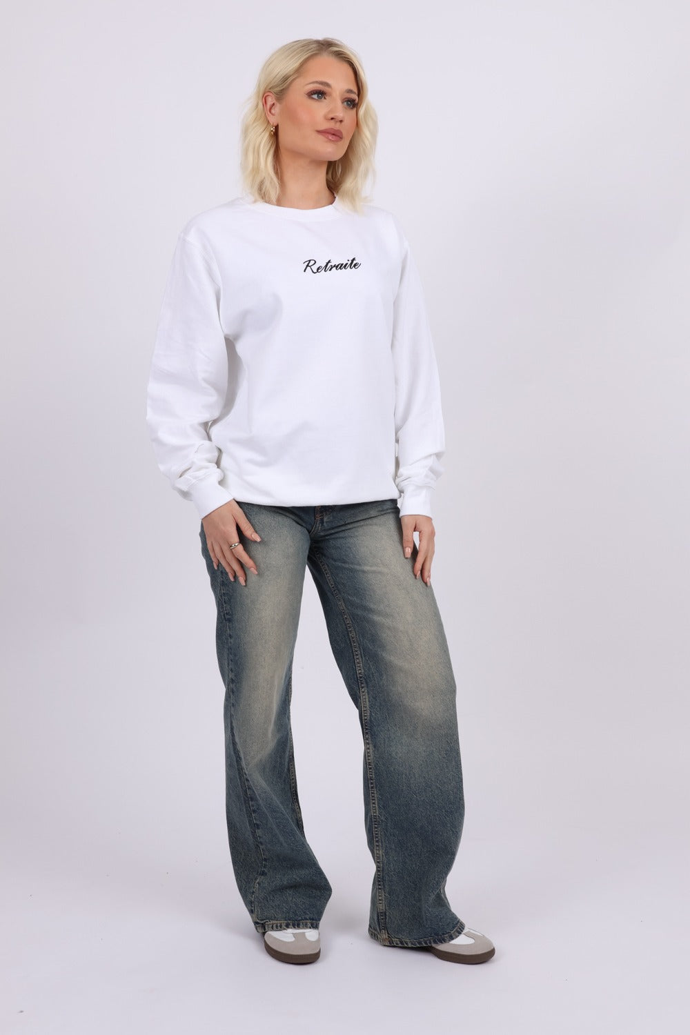 Retraite Front Embroidery &  Printed Back Sweatshirt