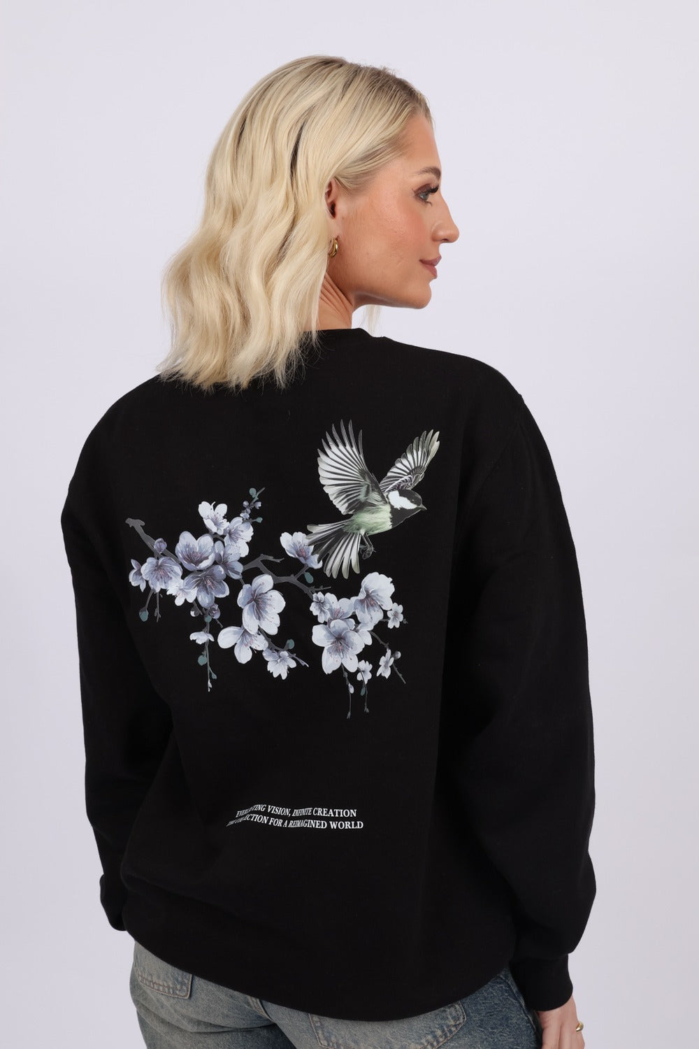 Retraite Front Embroidery &  Printed Back Sweatshirt