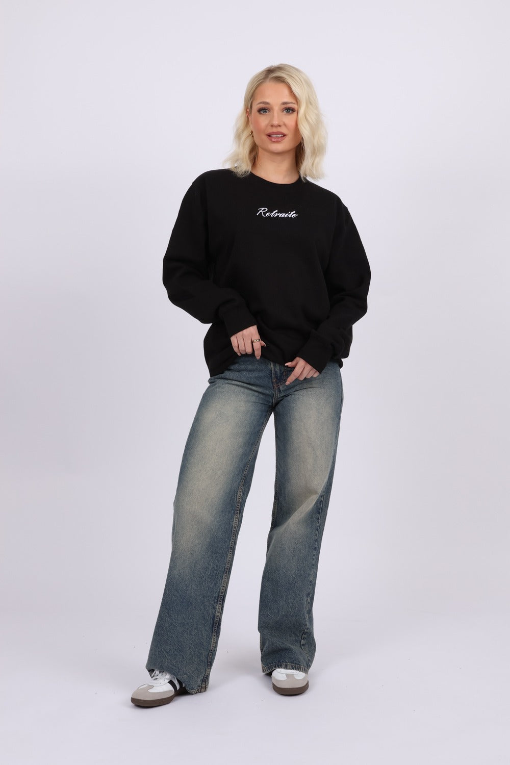 Retraite Front Embroidery &  Printed Back Sweatshirt