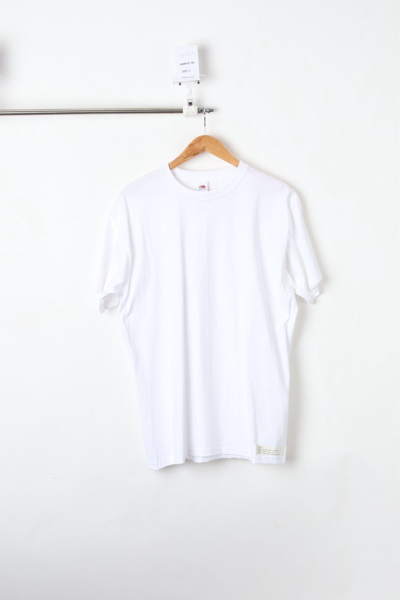180 GSM Standard Fit Plain White T-Shirt (Size L) – Sample