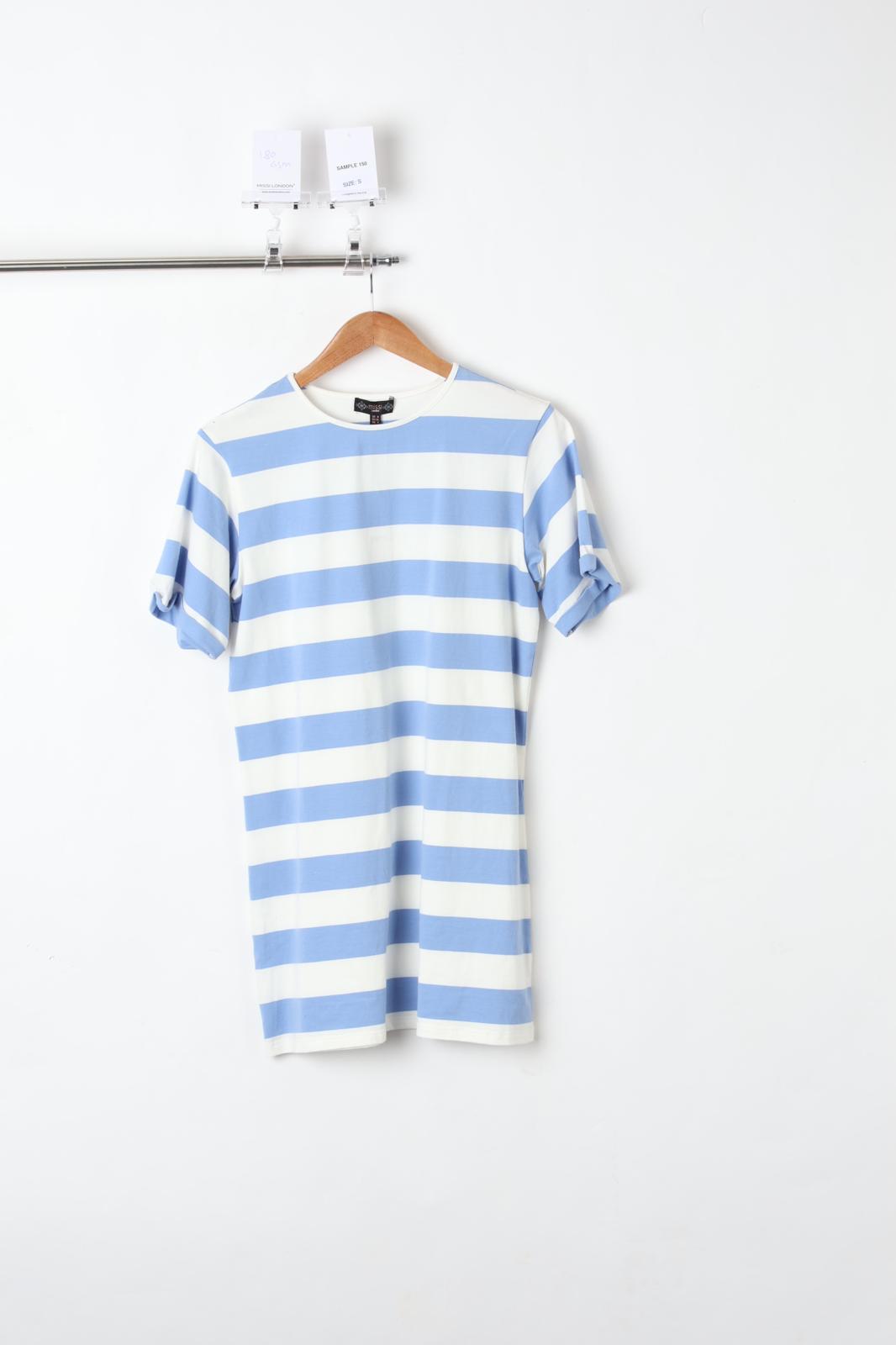 150 GSM Striped Cotton Jersey Dress T-Shirt (SIZE S)-Sample