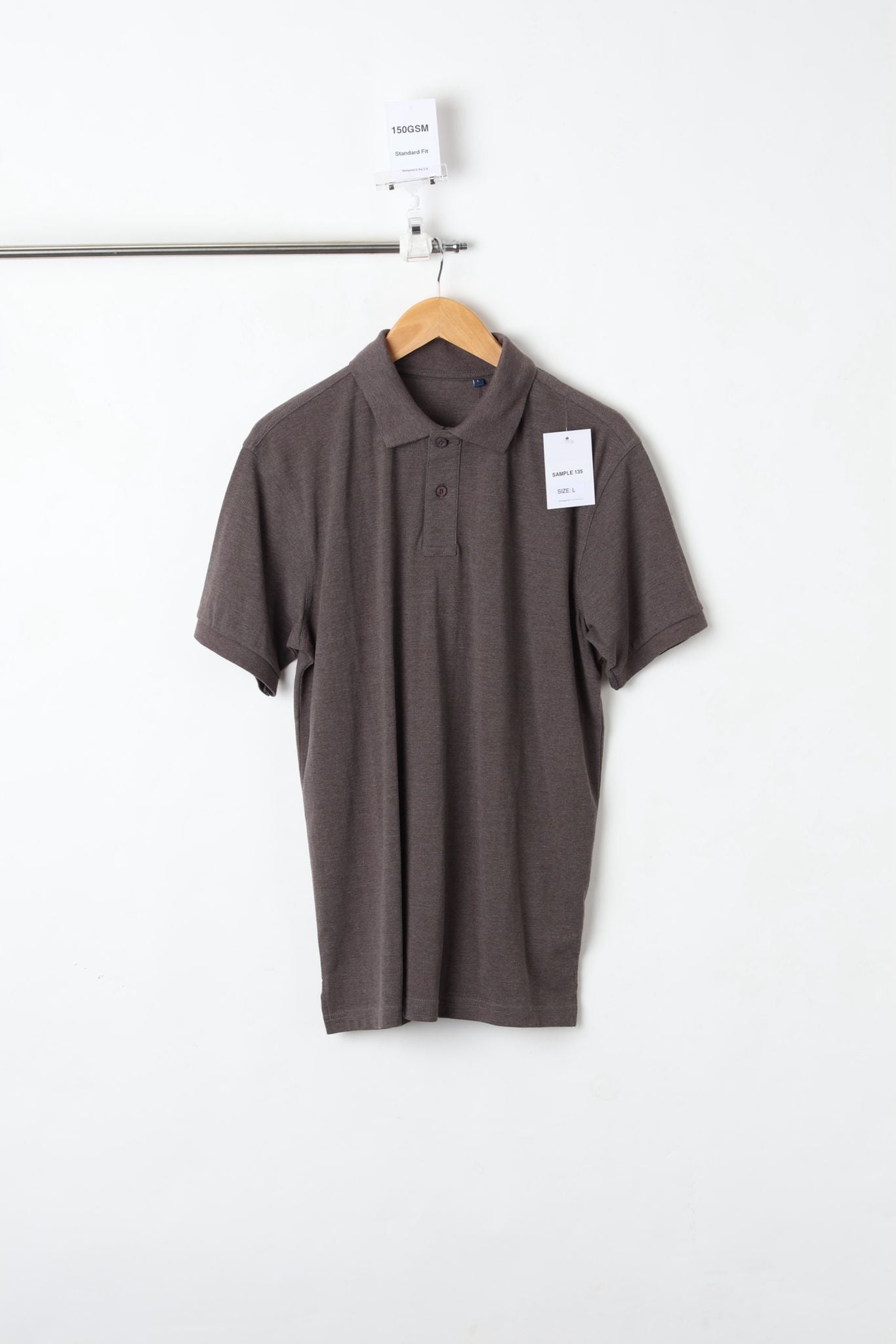 150GSM PLAIN POLO T-SHIRT GREY (SIZE L)-SAMPLE