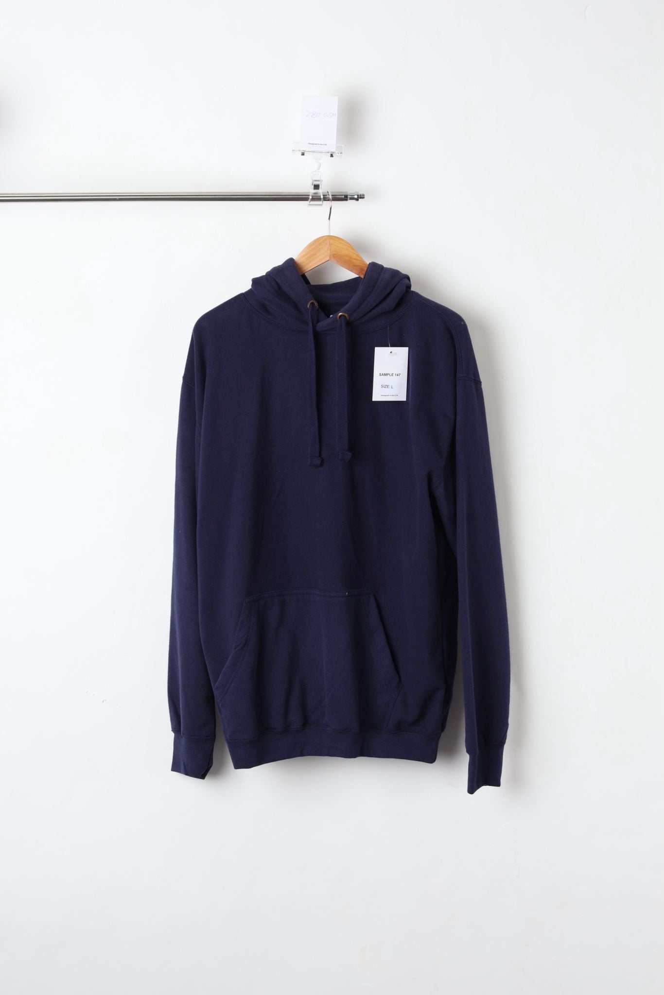 280GSM NAVY PULLOVER HOODIE (SIZE L)-SAMPLE