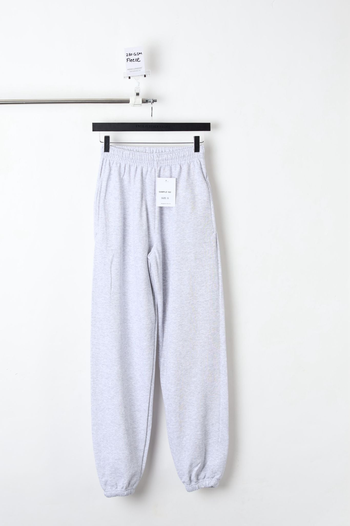 280GSM FLEECE CUFFED JOGGERS ASHGREY (SIZE S)-SAMPLE