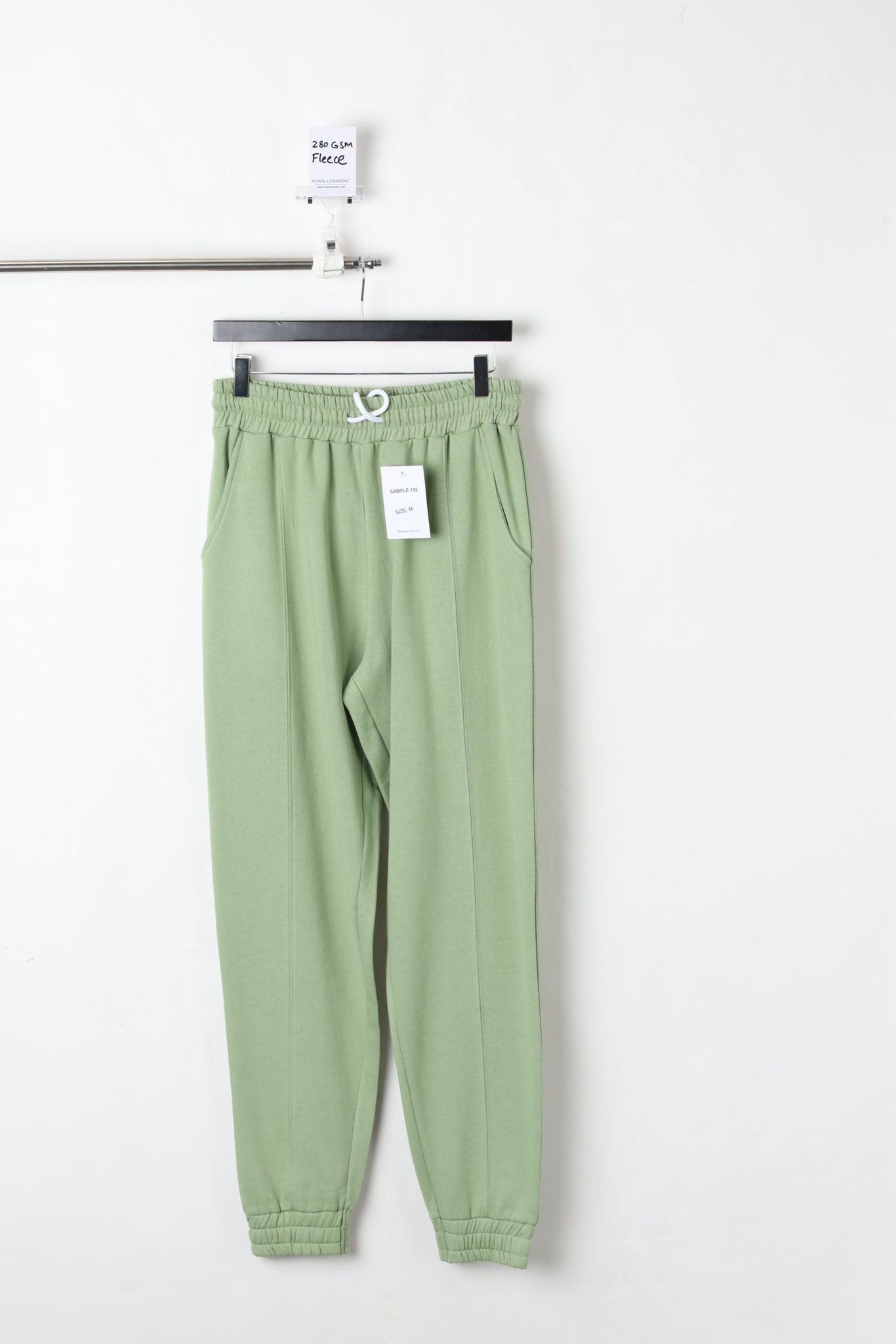 280GSM FLEECE CUFFED JOGGERS GREEN (SIZE M)-SAMPLE