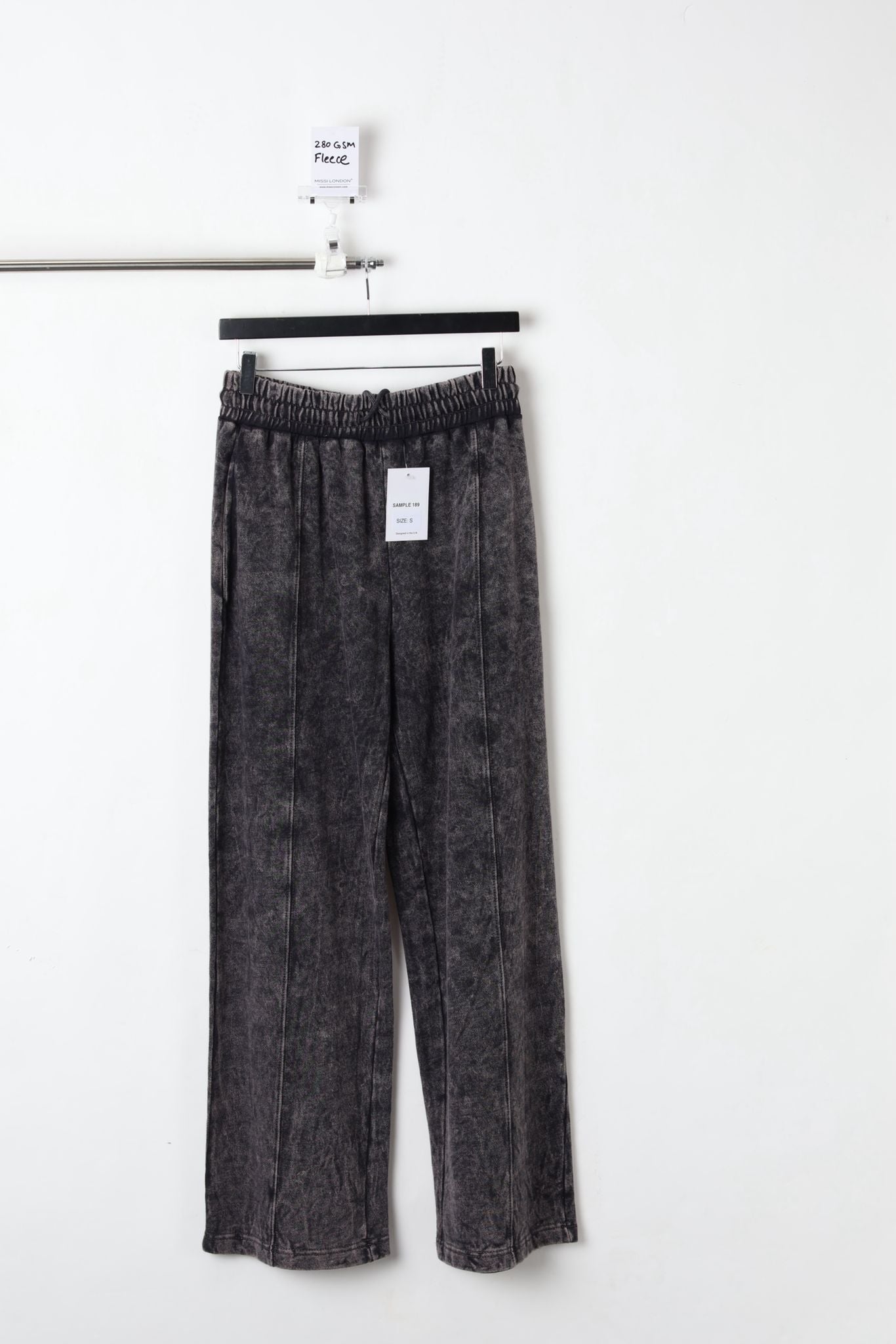 280GSM FLEECE WASHED JOGGERS BLACK (SIZE S)-SAMPLE