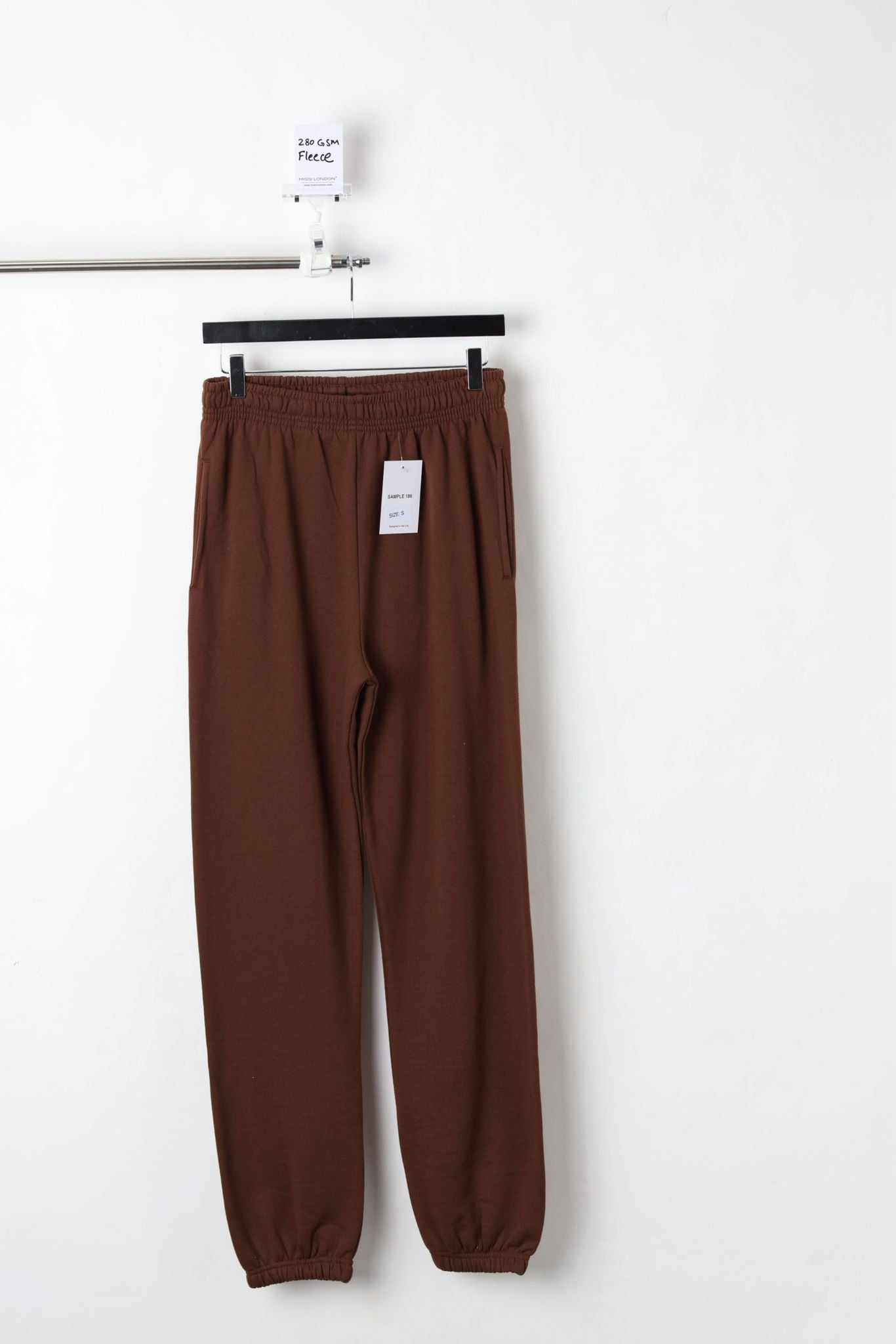 280GSM FLEECE CUFFED JOGGERS BROWN (SIZE S)-SAMPLE
