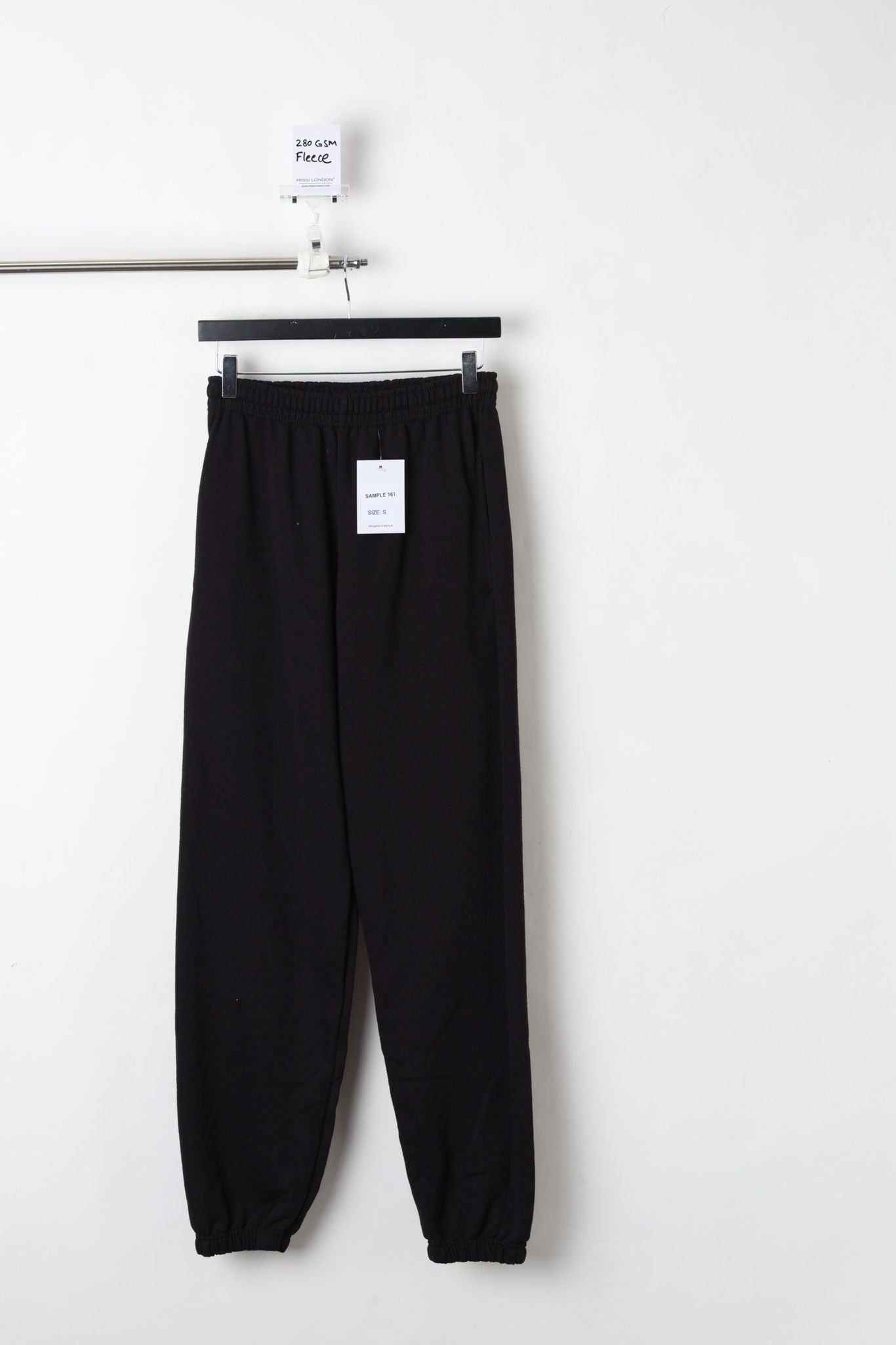 280GSM FLEECE CUFFED JOGGERS BLACK (SIZE S)-SAMPLE