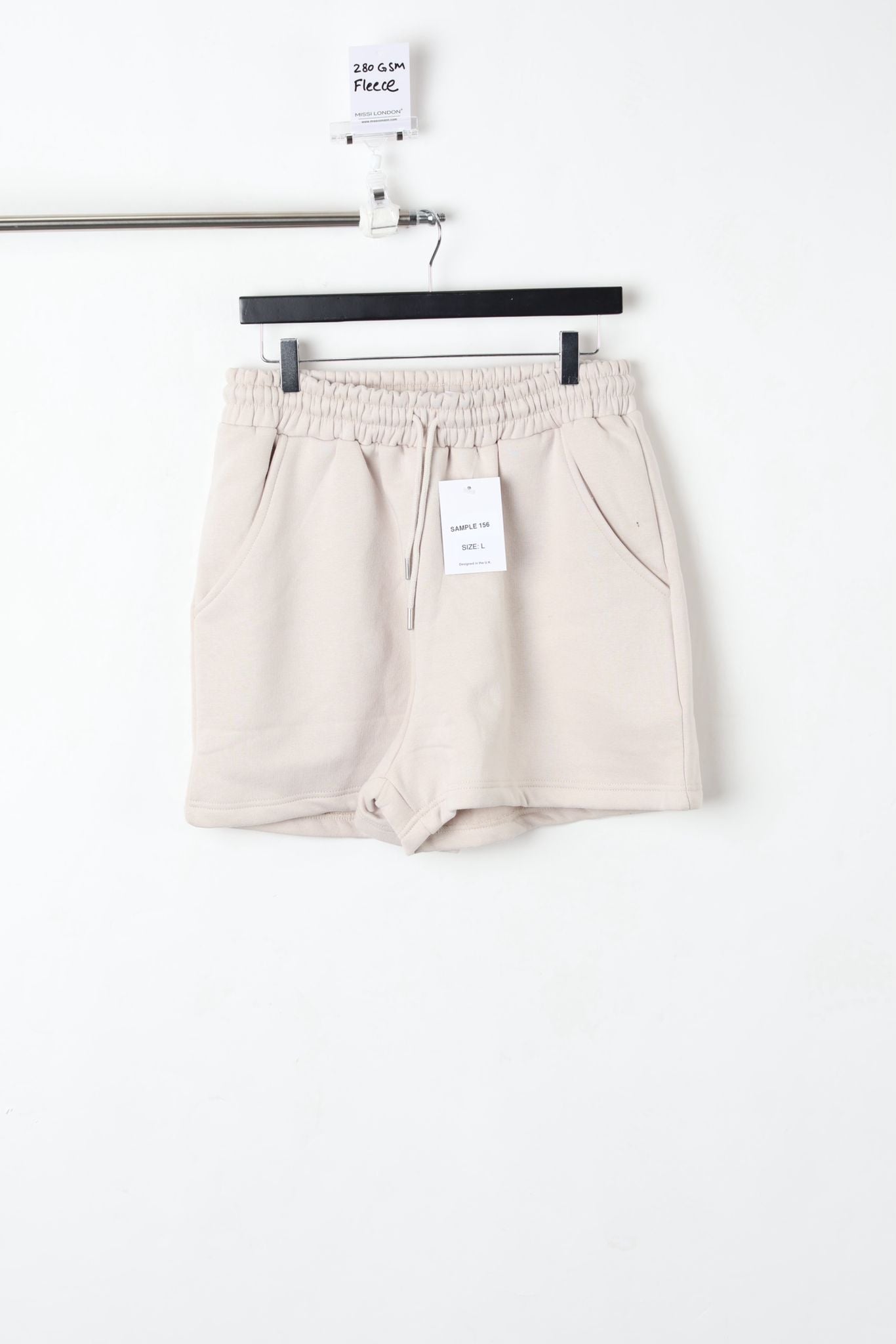 280GSM FLEECE SHORTS NATURAL (SIZE L)-SAMPLE