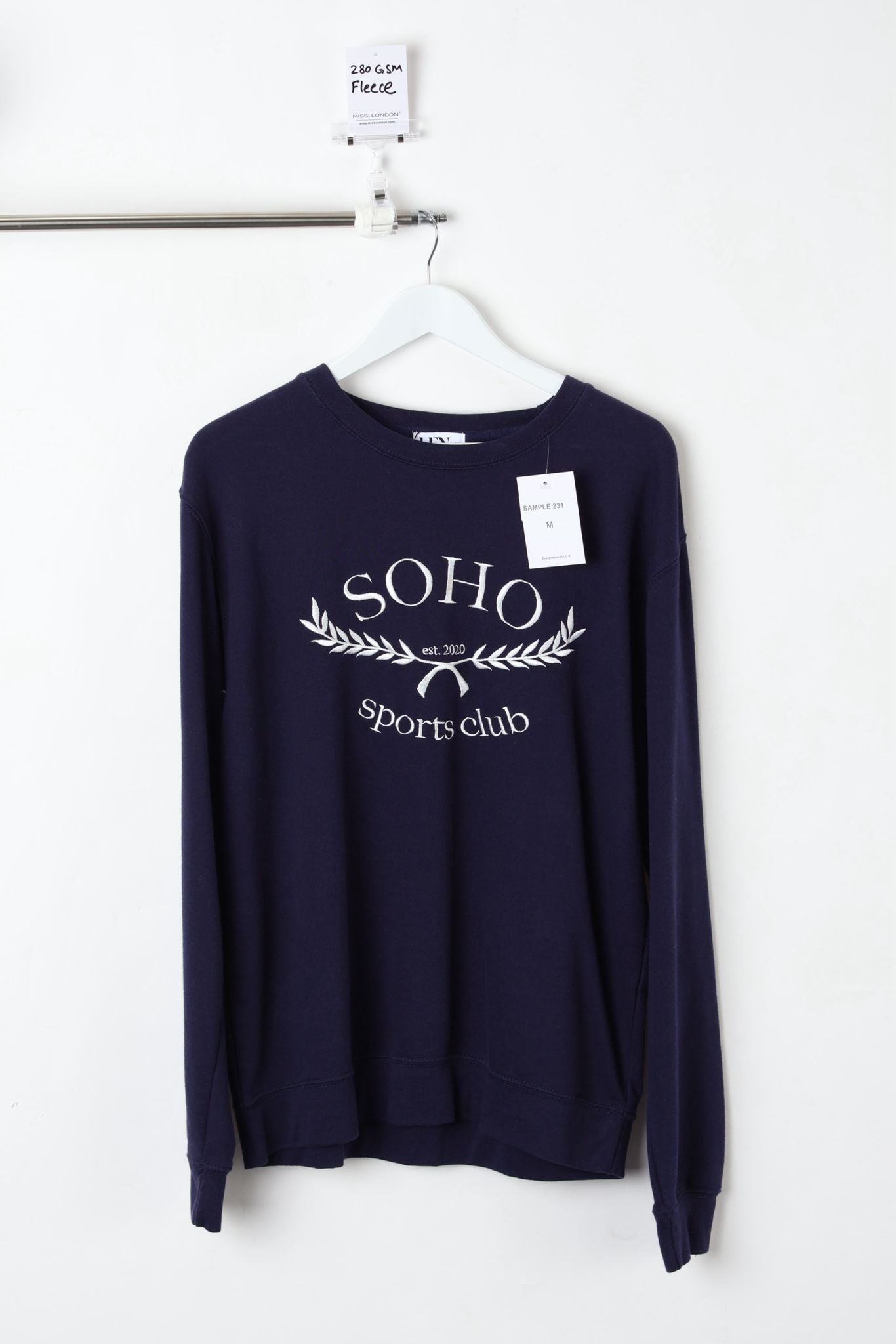 280GSM GRAPHIC PRINTED SWEATSHIRT NAVY (SIZE M)-SAMPLE