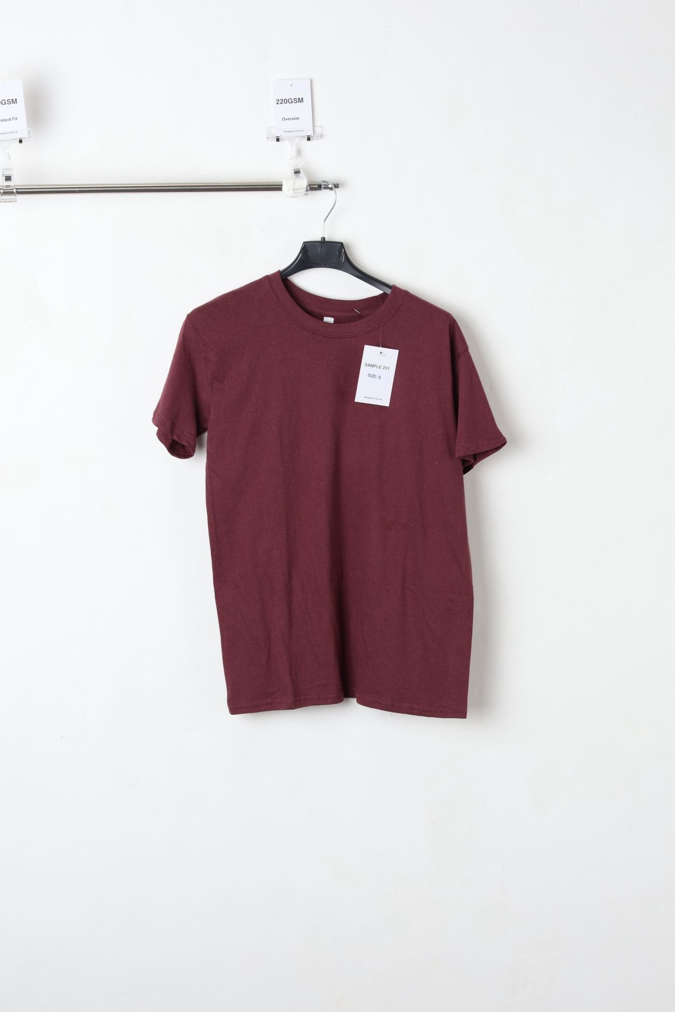 220GSM T-SHIRT BURGUNDY (SIZE S)-SAMPLE
