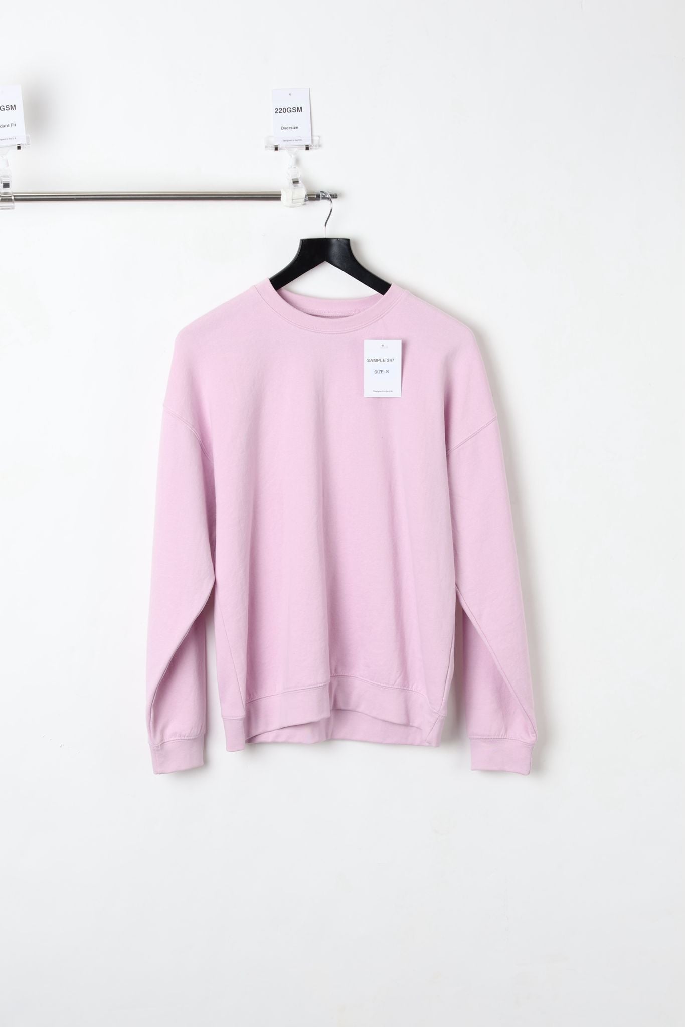 220GSM BABY PINK SWEATSHIRT (SIZE S)-SAMPLE