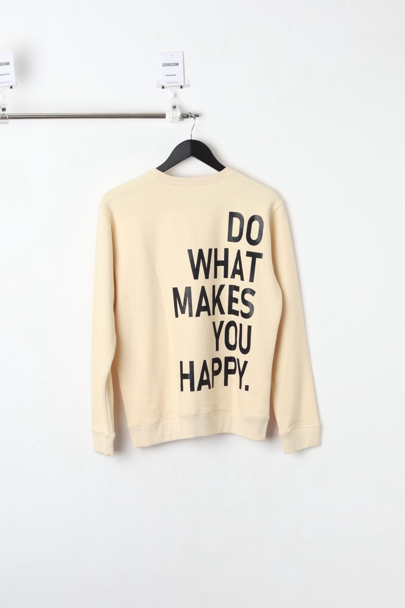 220GSM GRAPHIC PRINTED SWEATSHIRT VANILLA (SIZE S)-SAMPLE