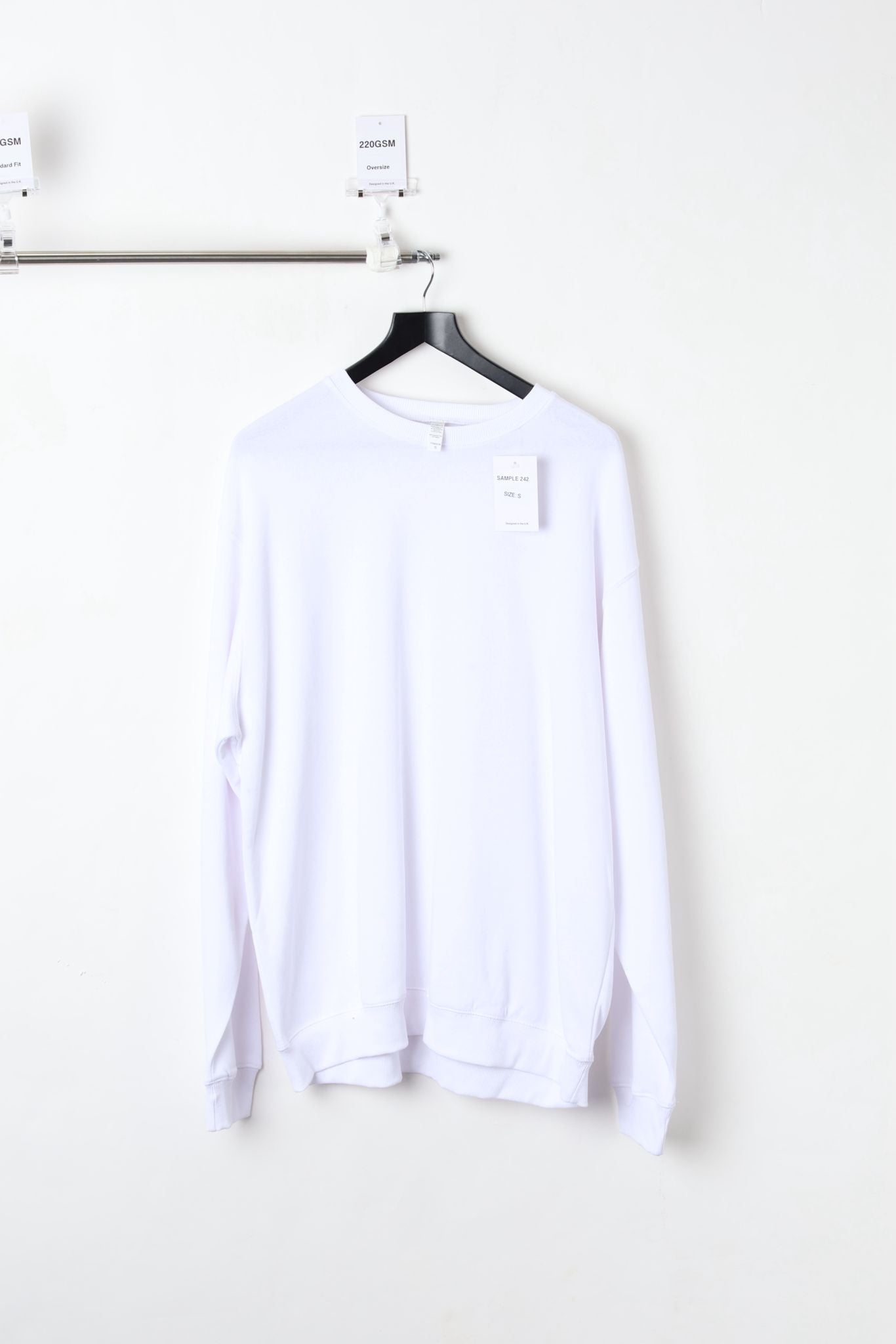 220GSM WHITE SWEATSHIRT (SIZE S)-SAMPLE