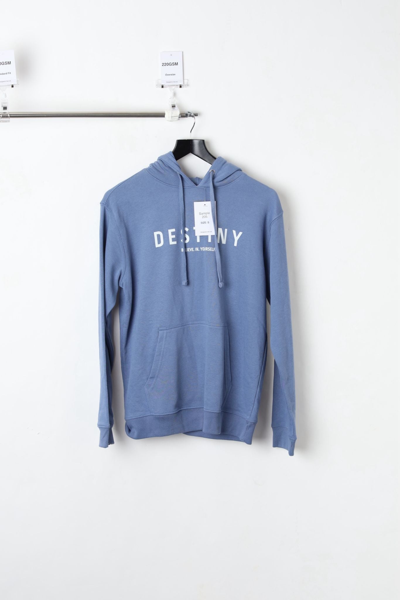 280GSM PRINTED PULLOVER HOODIE BLUE (SIZE S)-SAMPLE