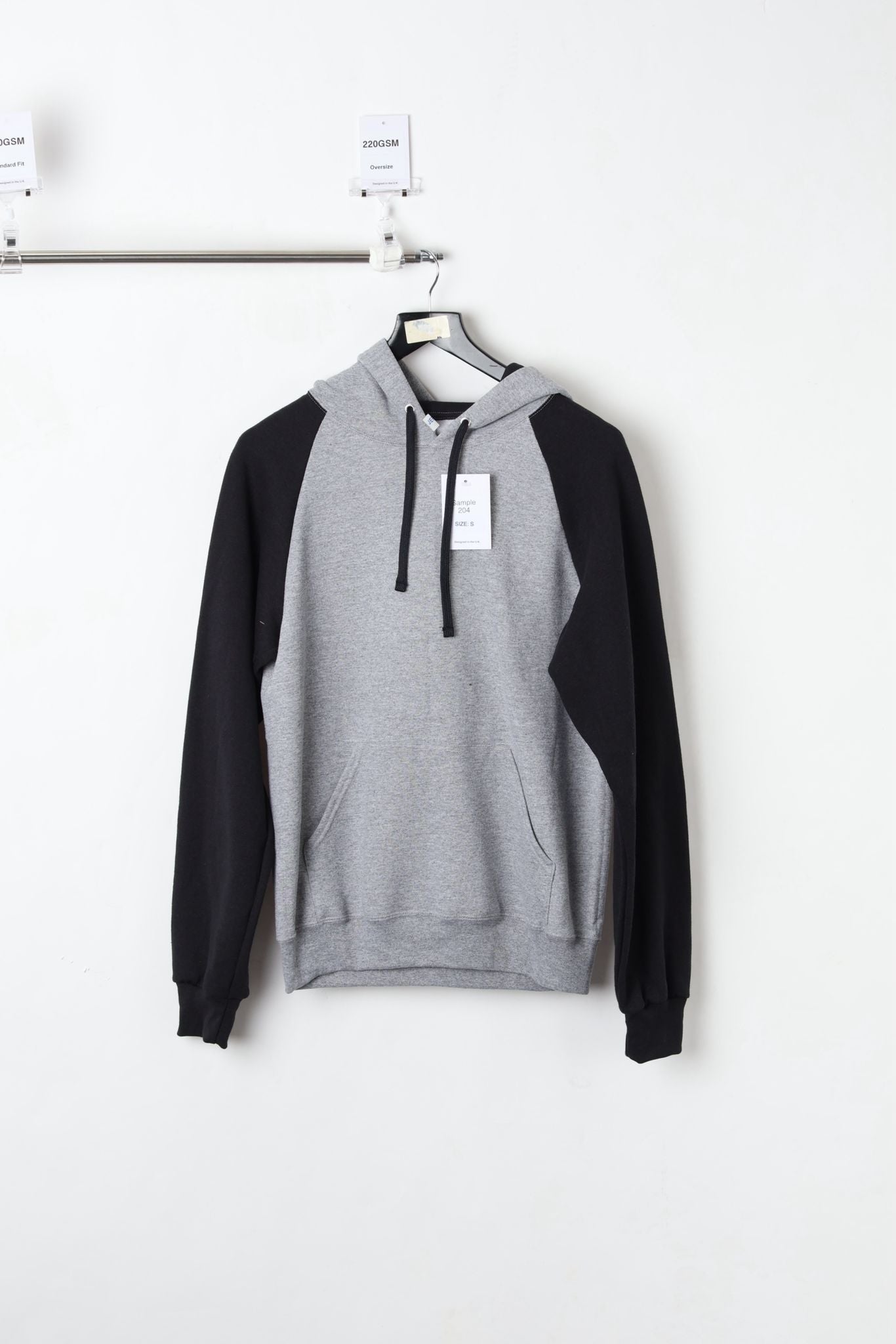 280GSM CUT AND SEW PULLOVER HOODIE GREY (SIZE S)-SAMPLE