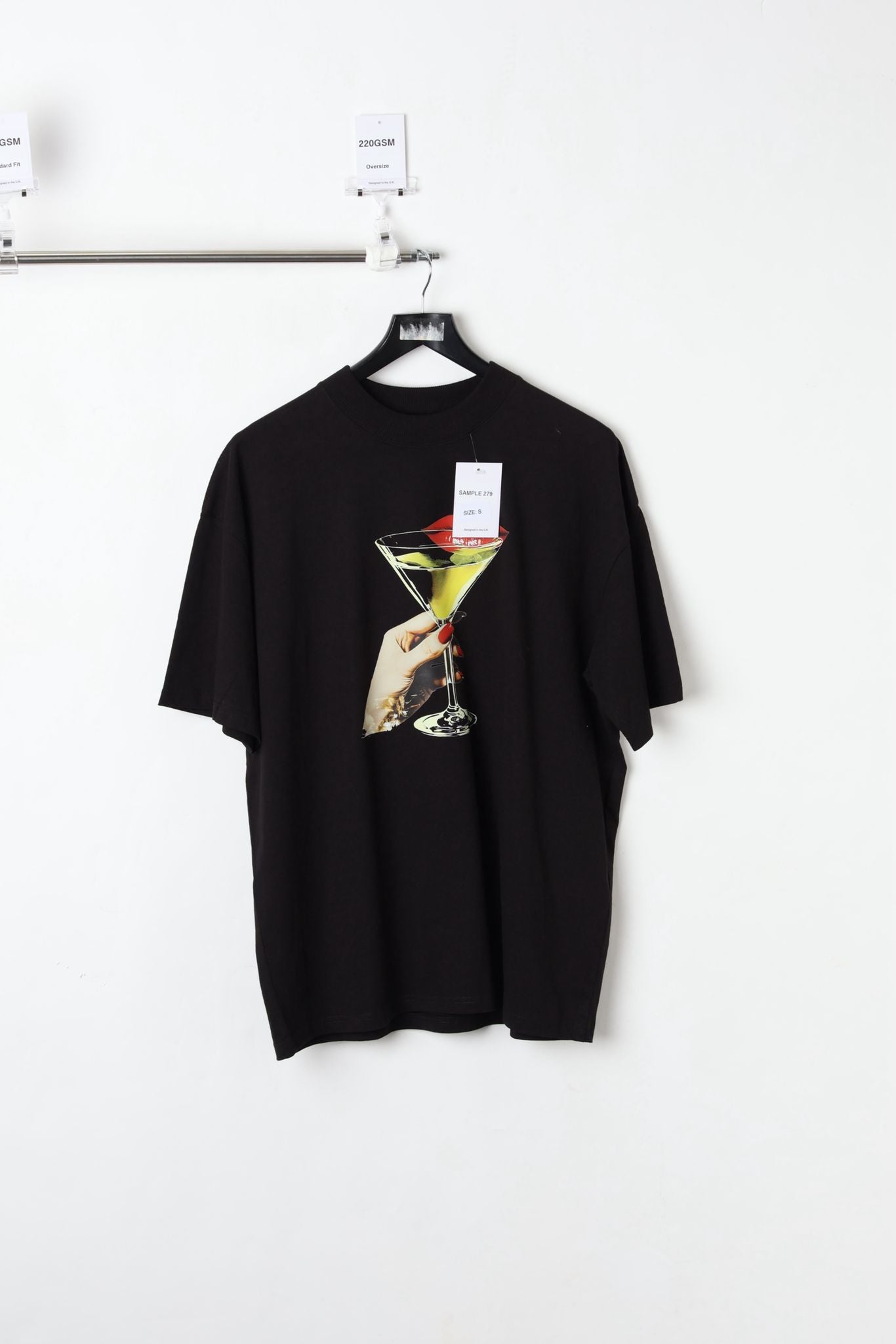 220GSM OVERSIZED PRINTED T-SHIRT BLACK (SIZE S)-SAMPLE