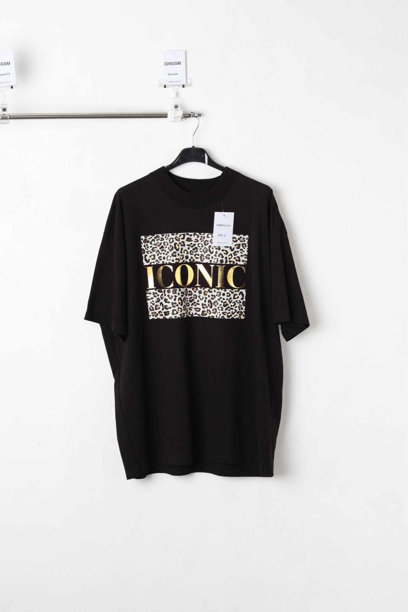 220GSM OVERSIZED PRINTED T-SHIRT BLACK (SIZE S)-SAMPLE