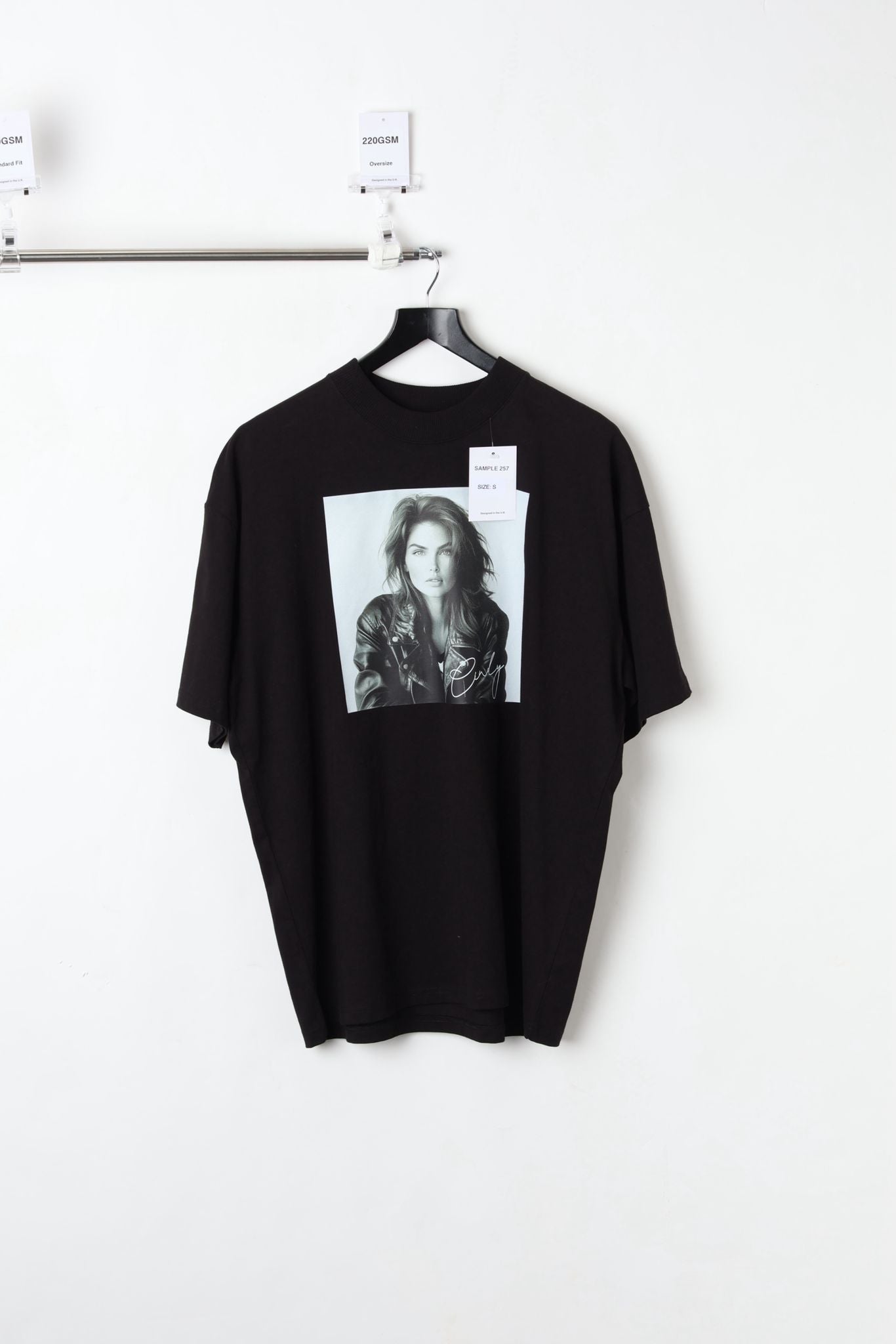 220GSM OVERSIZED PRINTED T-SHIRT BLACK (SIZE S)-SAMPLE
