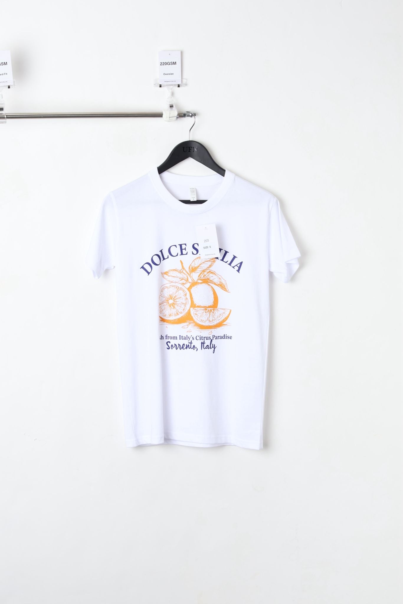 220GSM REGULAR FIT PRINTED T-SHIRT WHITE (SIZE S)-SAMPLE