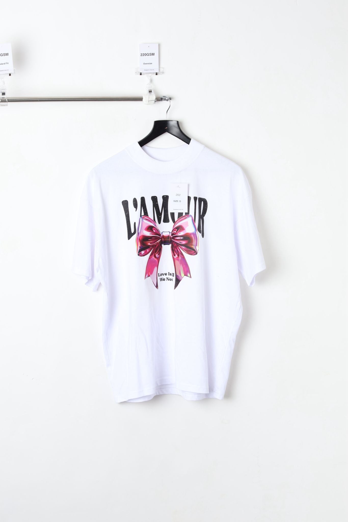 220GSM OVERSIZED PRINTED T-SHIRT WHITE (SIZE S)-SAMPLE